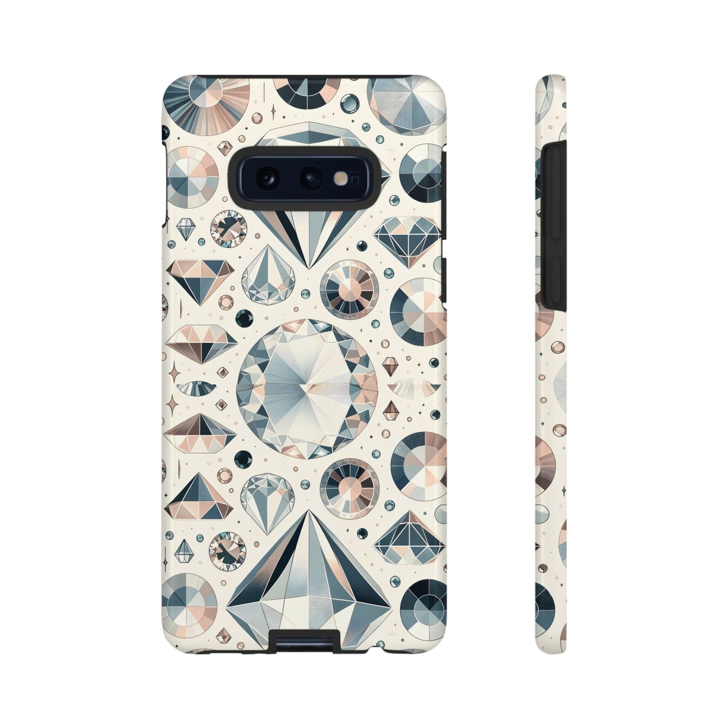 Diamond Pattern iPhone Case | Dual Layer Tough Cover | Luxury Gemstone Print | Glossy or Matte Finish | Shockproof Polycarbonate & TPU Shell