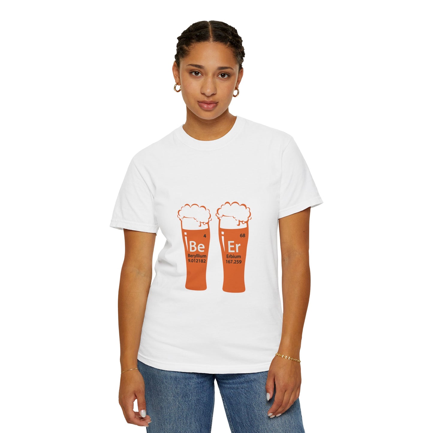 Viral Science BeEr Chemistry T-Shirt - Periodic Table Elements Graphic Comfort Colors Ring Spun Cotton Tee - Gift for Science Nerds