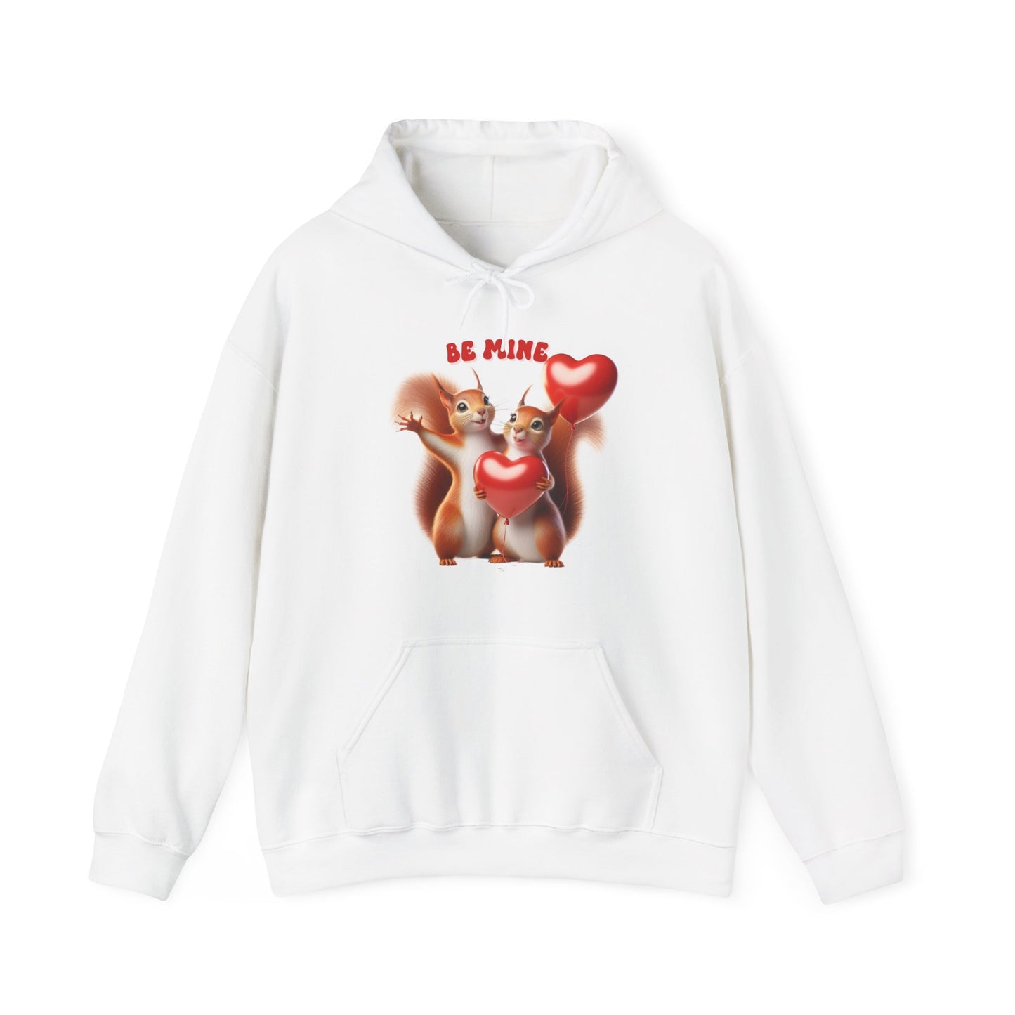 Nutty for You: "Be Mine" Squirrel Couple Love Heart Hoodie