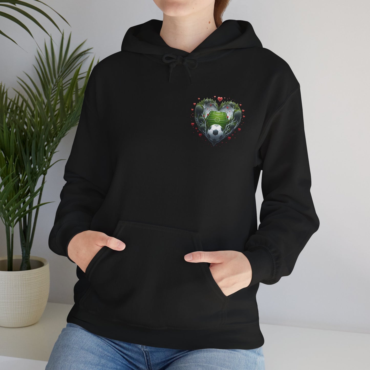 Aesthetic Soccer Field Heart Hoodie | Cute Football Lover Sports Sweatshirt