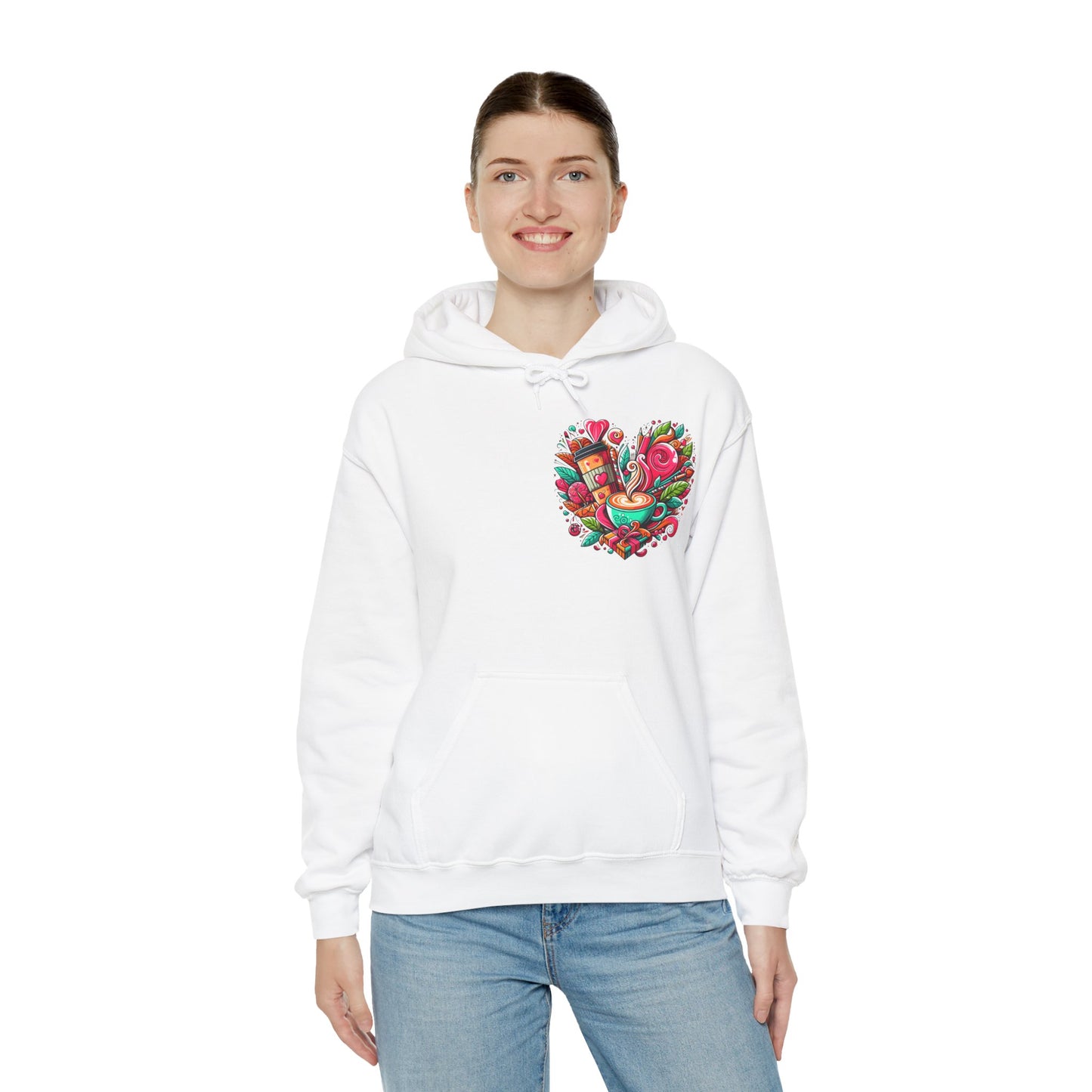Urban Brew: Vibrant Graffiti Coffee Love Heart Hoodie