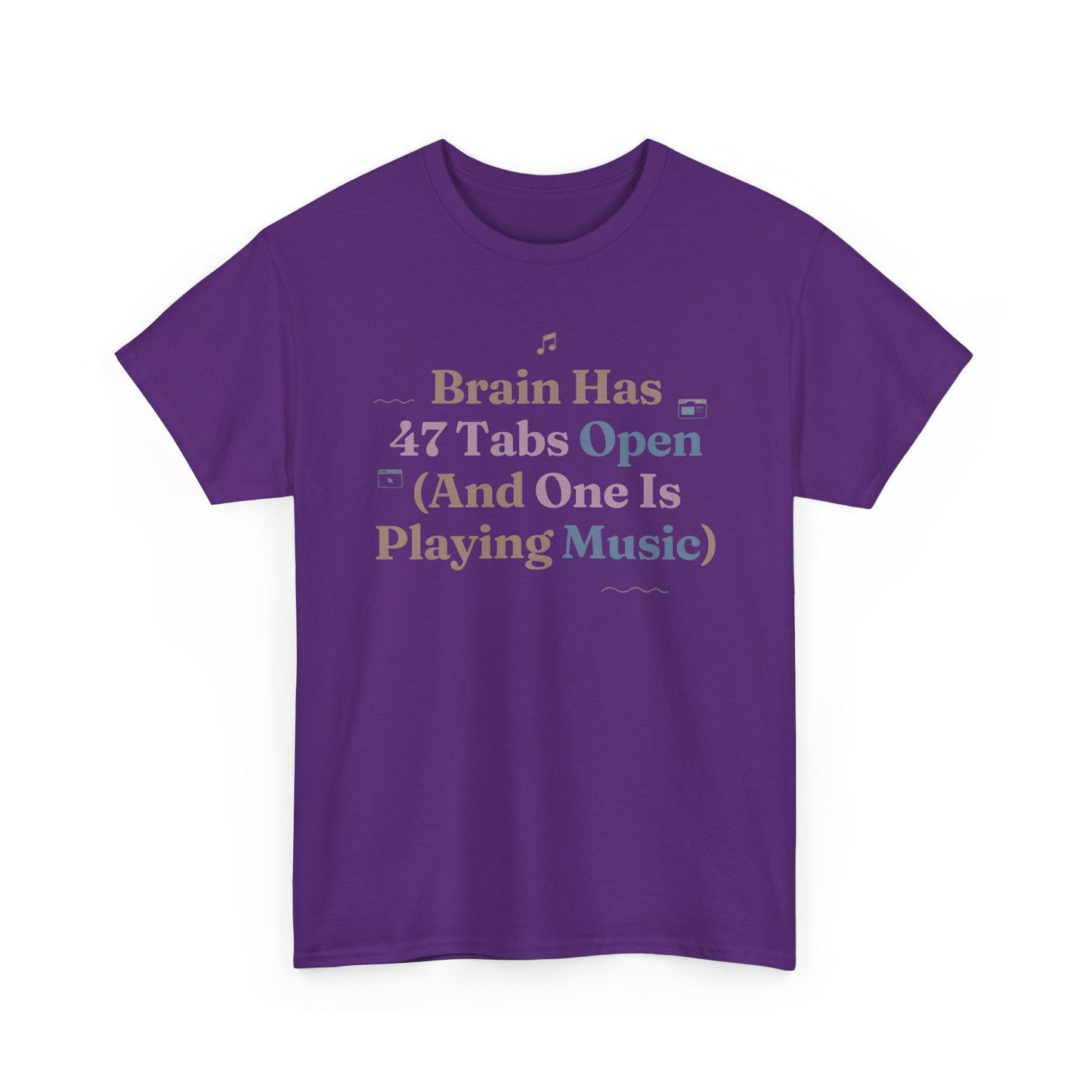 ADHD Lofi Aesthetic: 'Brain Has 47 Tabs Open (And One Is Playing Music)' Graphic Tee