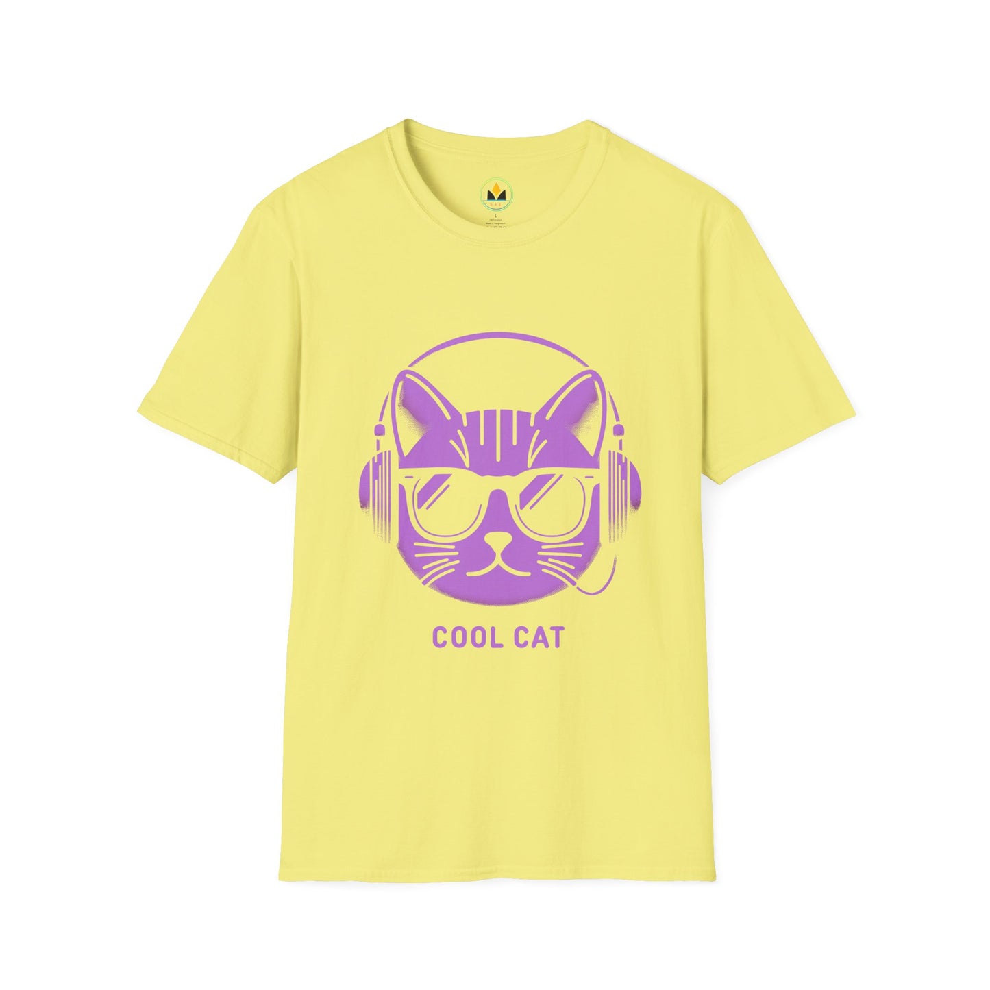 Cool Cat - Halloween Cat with Headphones Unisex Softstyle T-Shirt