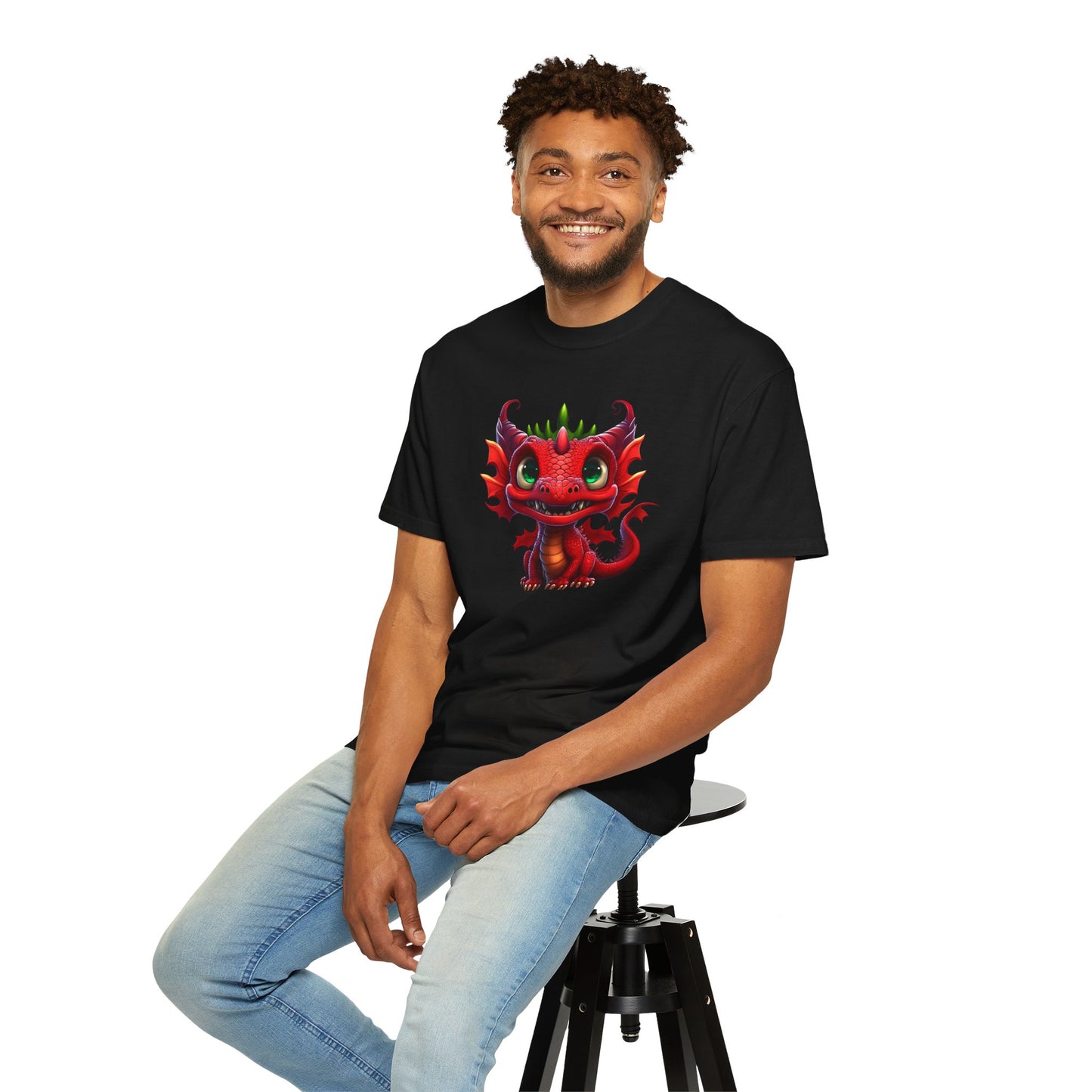 Playful Dragon Delight - Unique Cartoon-Style Dragon T-Shirt Design for Fun and Fantasy Lovers