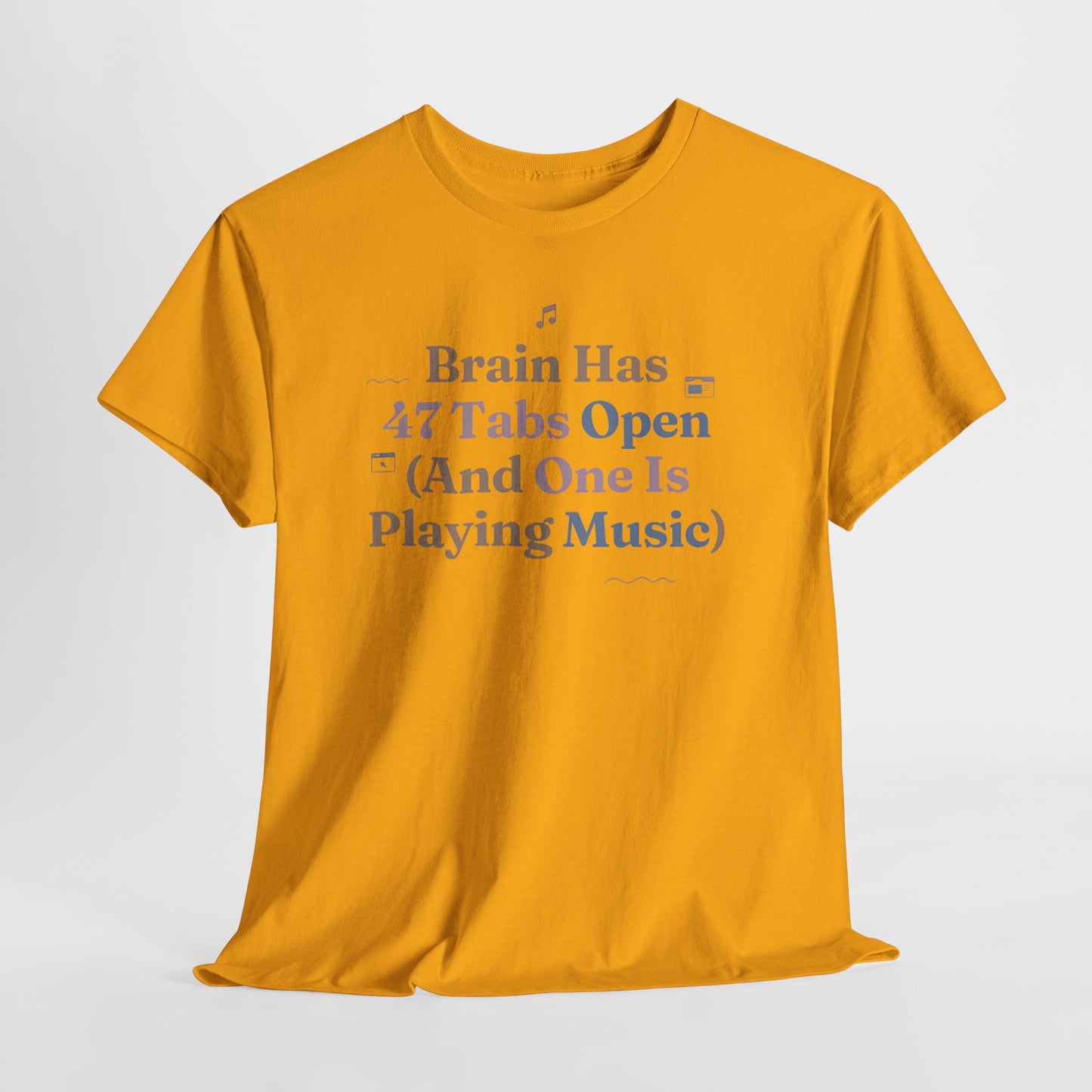 ADHD Lofi Aesthetic: 'Brain Has 47 Tabs Open (And One Is Playing Music)' Graphic Tee