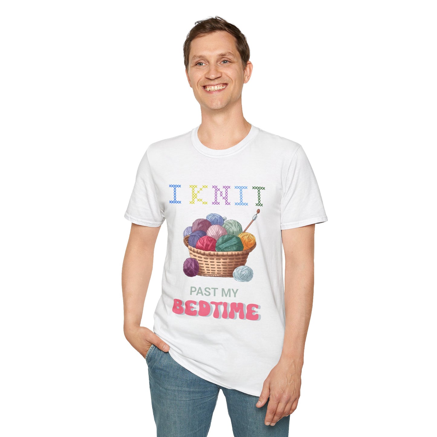 I Knit Past My Bedtime – Funny Yarn Lover T‑Shirt for Obsessive Night‑Owl Knitters