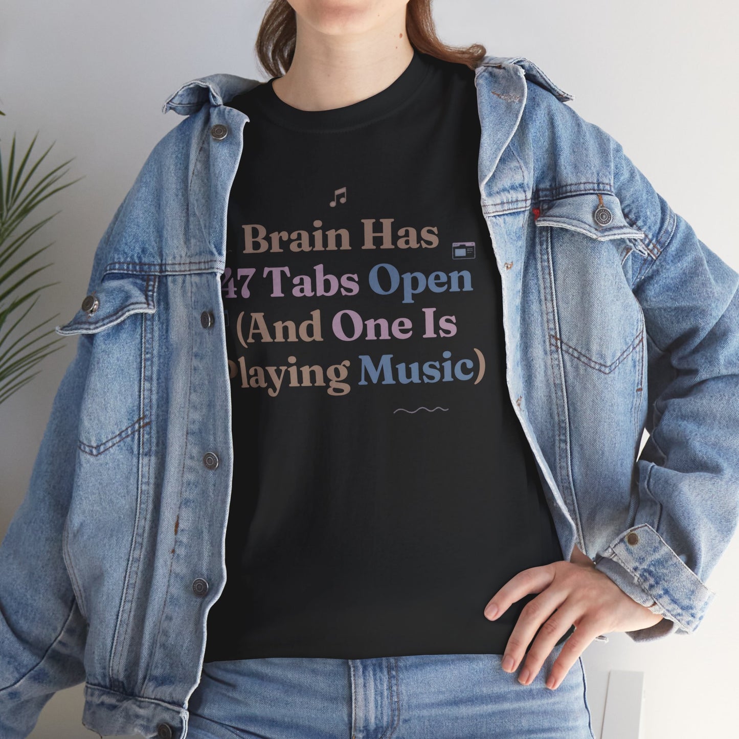 ADHD Lofi Aesthetic: 'Brain Has 47 Tabs Open (And One Is Playing Music)' Graphic Tee