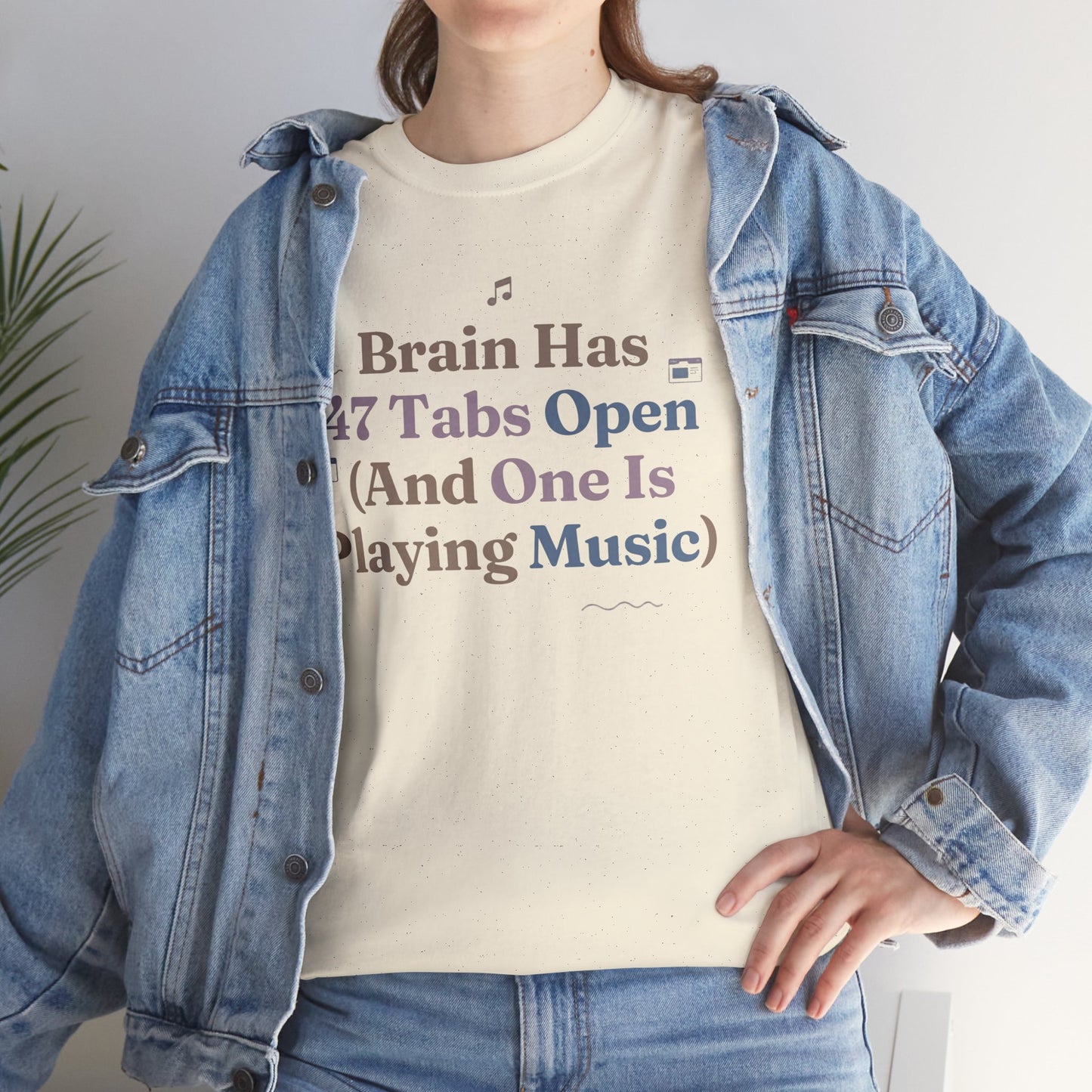 ADHD Lofi Aesthetic: 'Brain Has 47 Tabs Open (And One Is Playing Music)' Graphic Tee