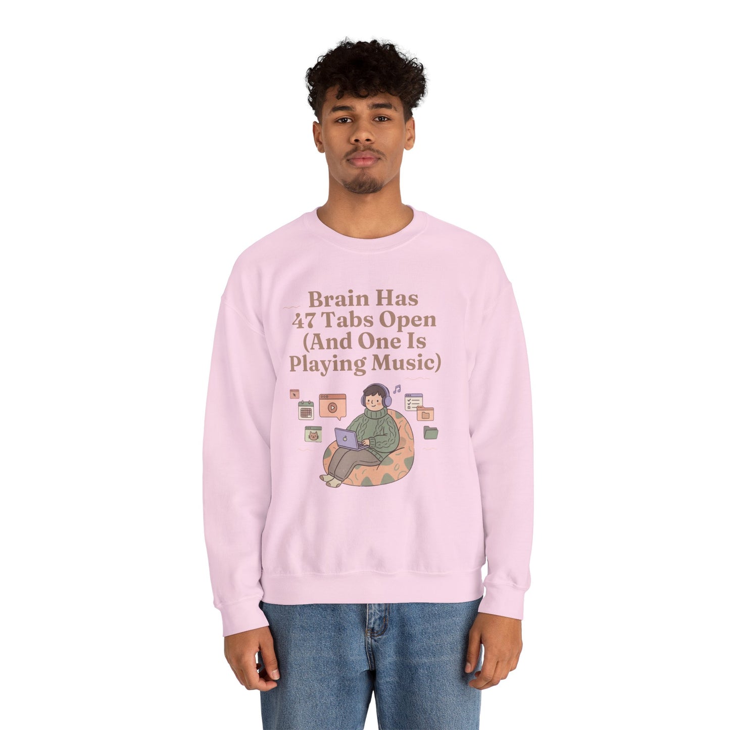 Hyperfocus Mode: '47 Tabs Open & Playing Music' Neurospicy Lofi Sweatshirt
