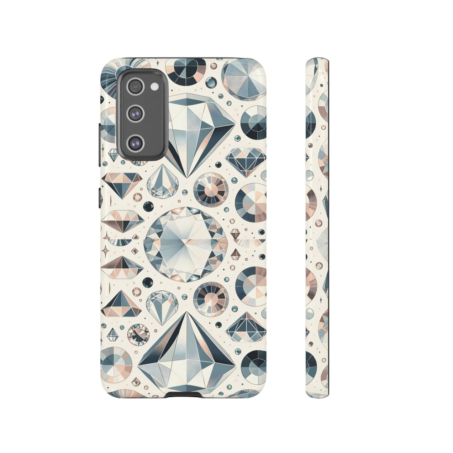 Diamond Pattern iPhone Case | Dual Layer Tough Cover | Luxury Gemstone Print | Glossy or Matte Finish | Shockproof Polycarbonate & TPU Shell