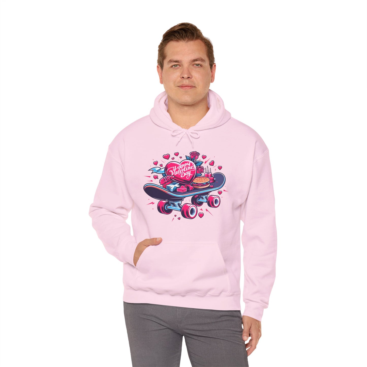 Skateboard Valentine's Hoodie | Edgy "Ride & Love" Graphic Sweatshirt | Funny Skater Gift