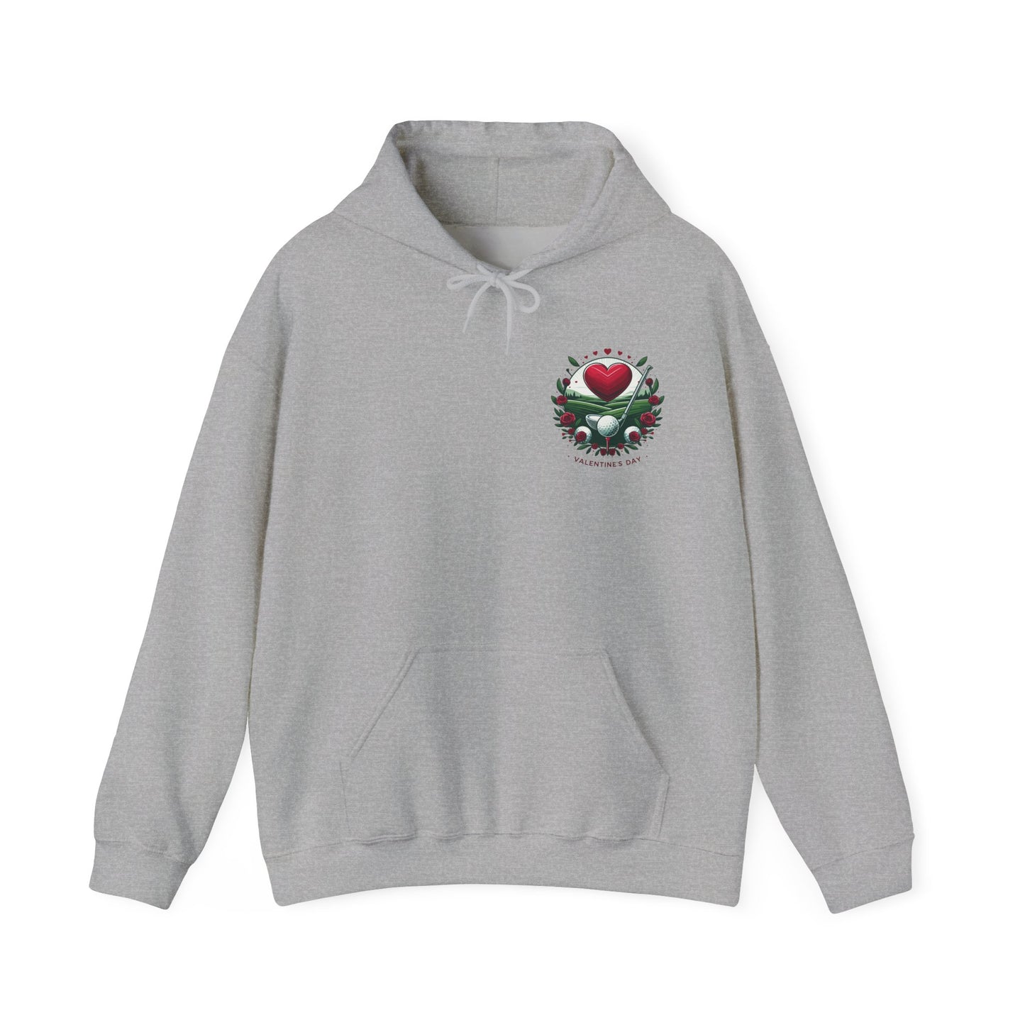 Viral Valentines Golf Heart Hoodie - Cute Roses & Golf Ball Graphic Unisex Sweatshirt - Unique Romantic Golfer Gift