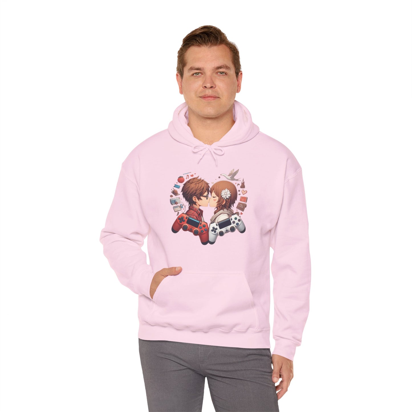 Retro Cyberpunk Gaming Couple Hoodie | Kawaii Valentine's Day Gamer Gift
