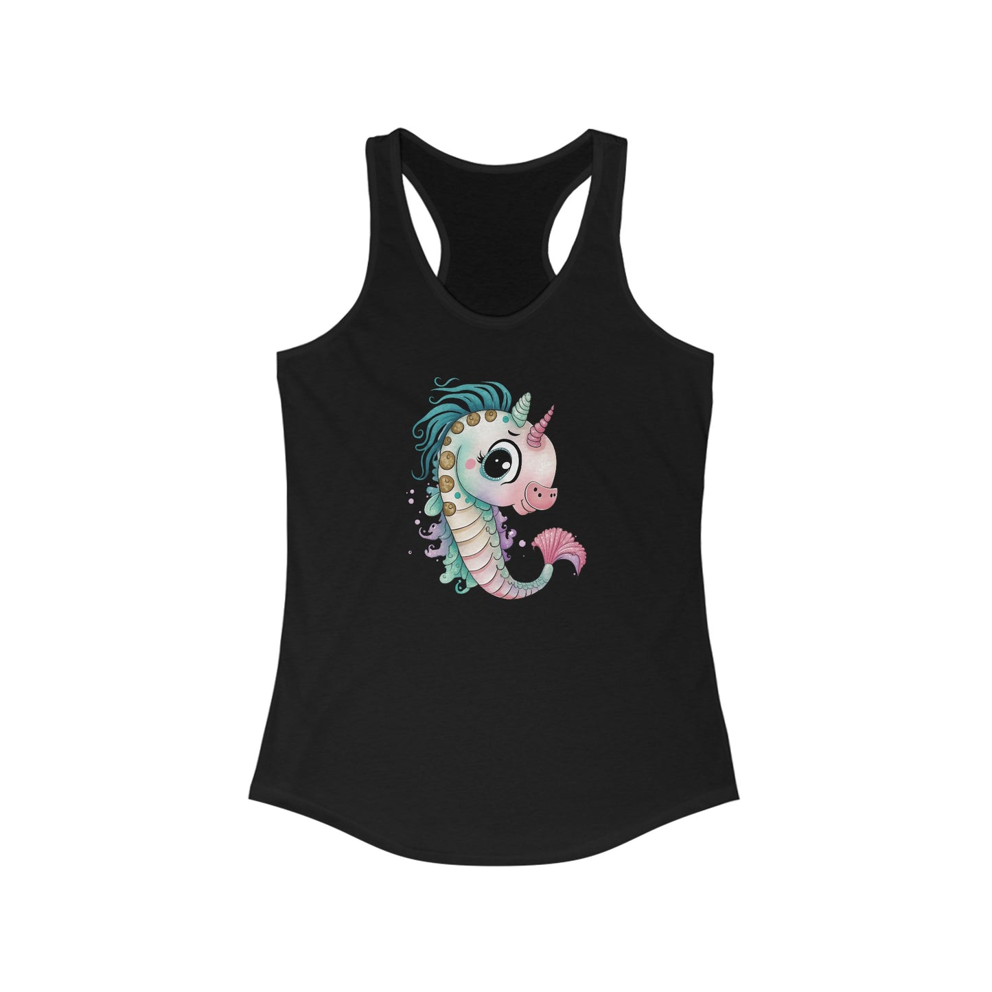 Enchanted Seahorse Unicorn Women’s Tank Top - Whimsical Marine Fantasy Apparel