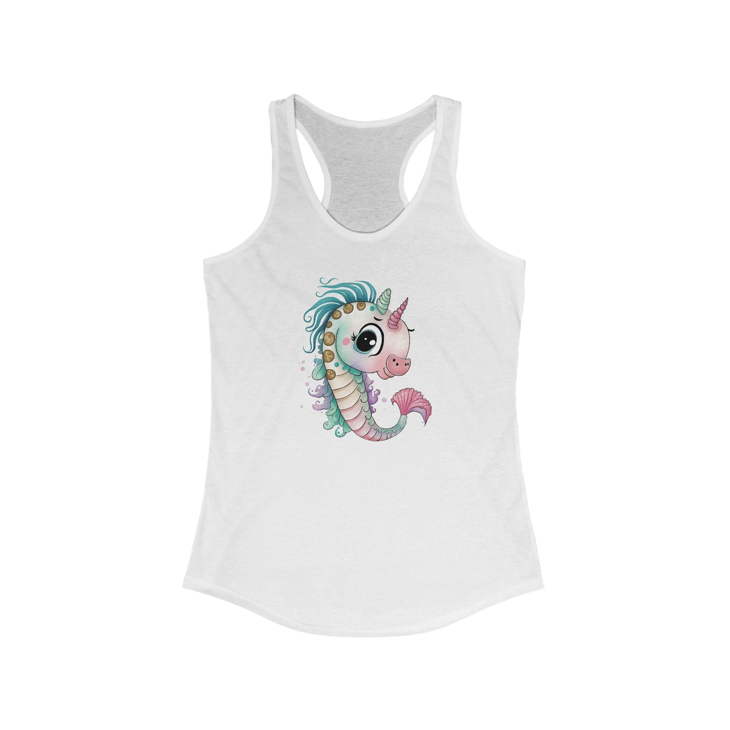 Enchanted Seahorse Unicorn Women’s Tank Top - Whimsical Marine Fantasy Apparel