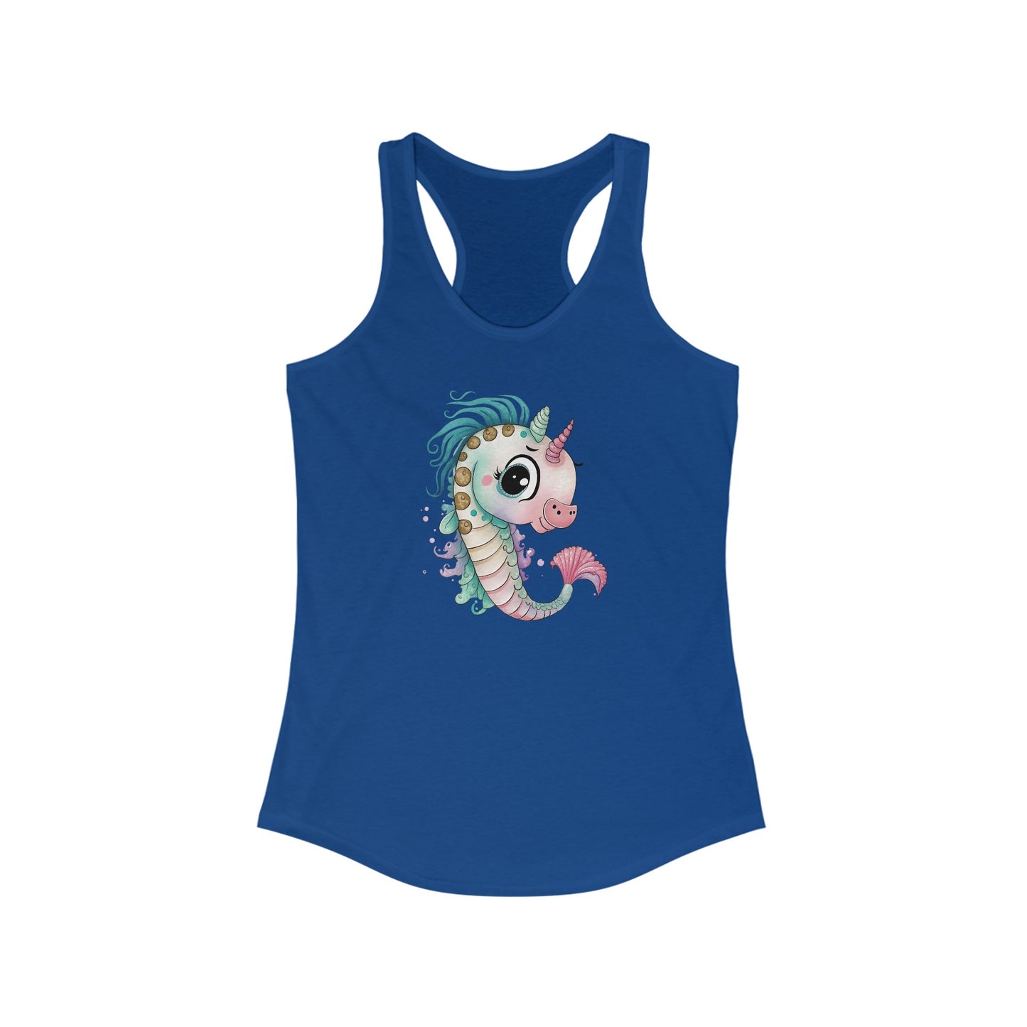 Enchanted Seahorse Unicorn Women’s Tank Top - Whimsical Marine Fantasy Apparel