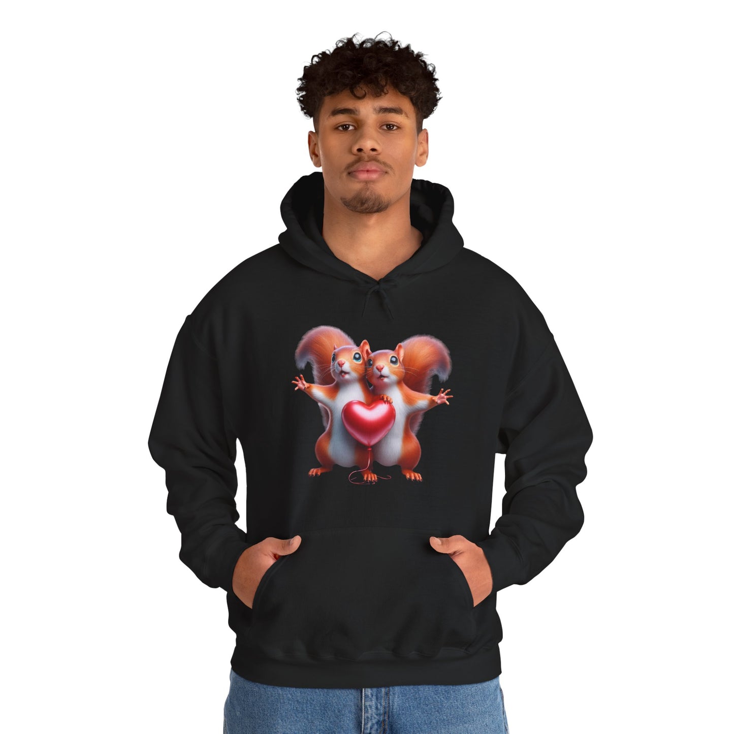 Squirrel Couple Heart Hoodie," "Cute Animal Hoodie