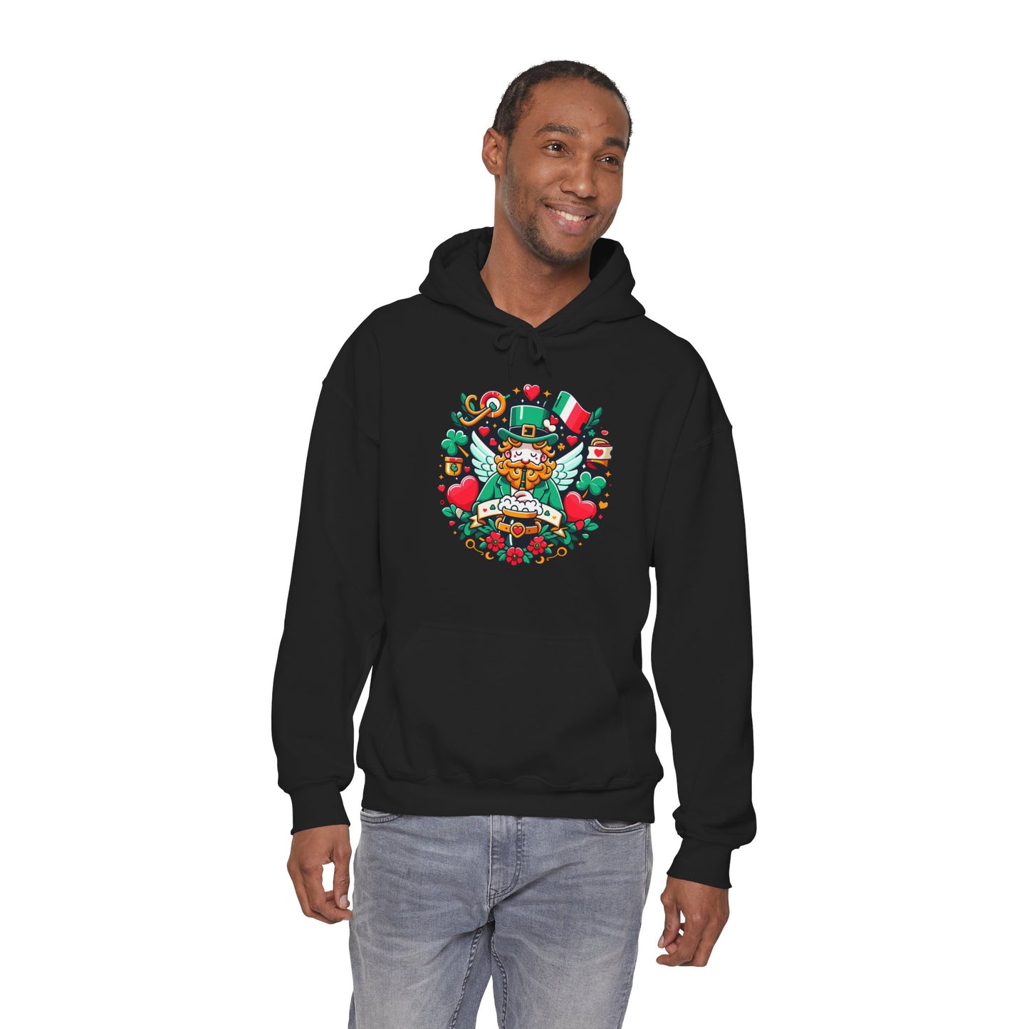 St Patricks Day Hoodie, Leprechaun Graphic Sweatshirt, Irish Celebration Pullover, Lucky Charm Unisex Apparel