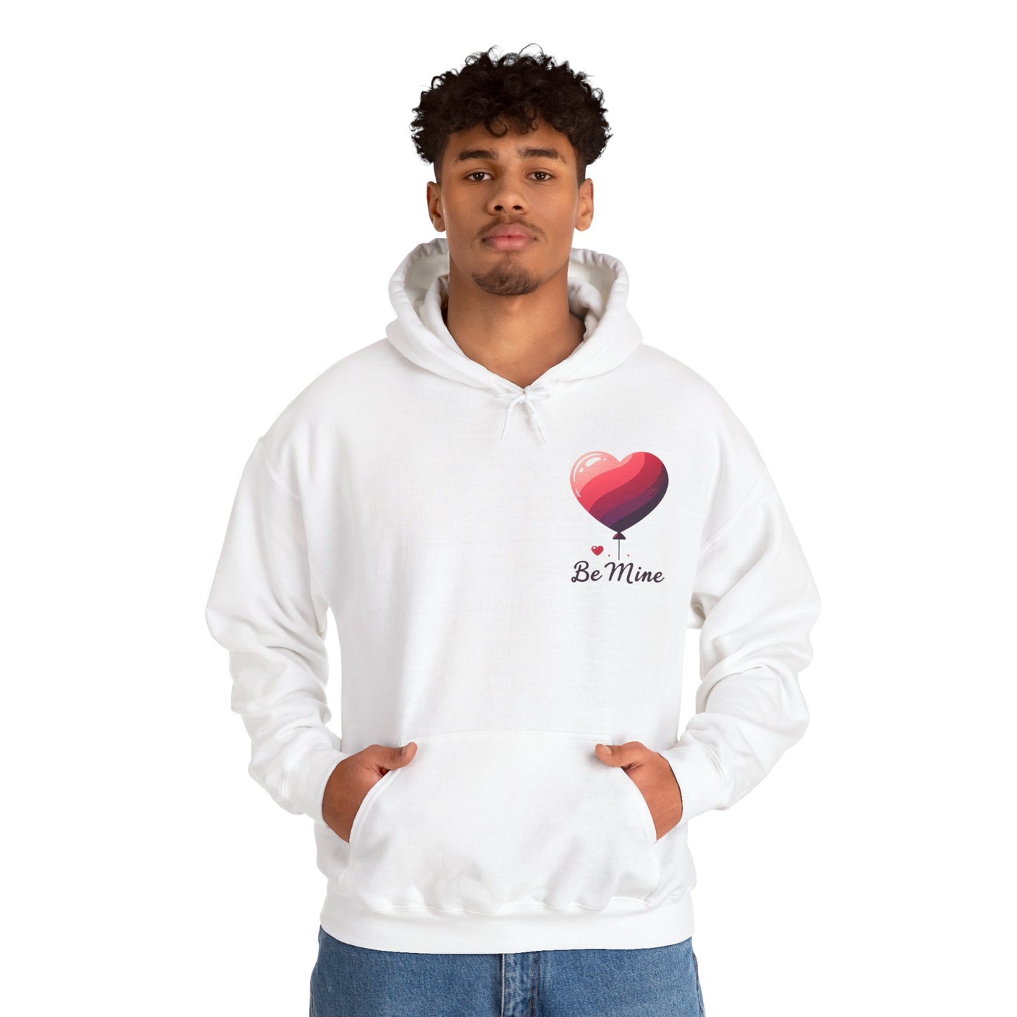 Minimalist Be Mine Valentine Heart Balloon Hoodie | Aesthetic Romantic Couple Sweatshirt