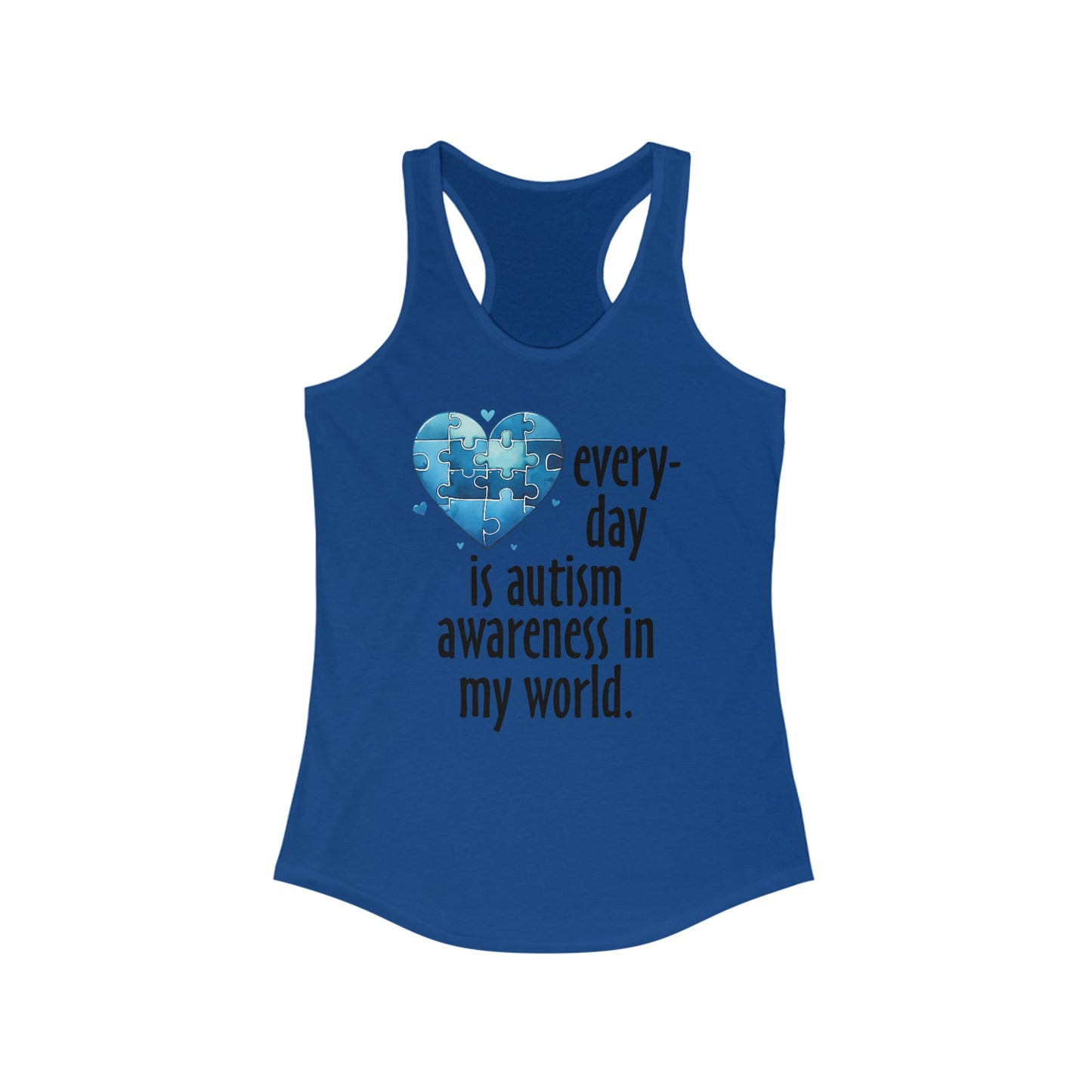 Everyday Awareness - Women’s Autism Support Tank Top with Heart Puzzle Design