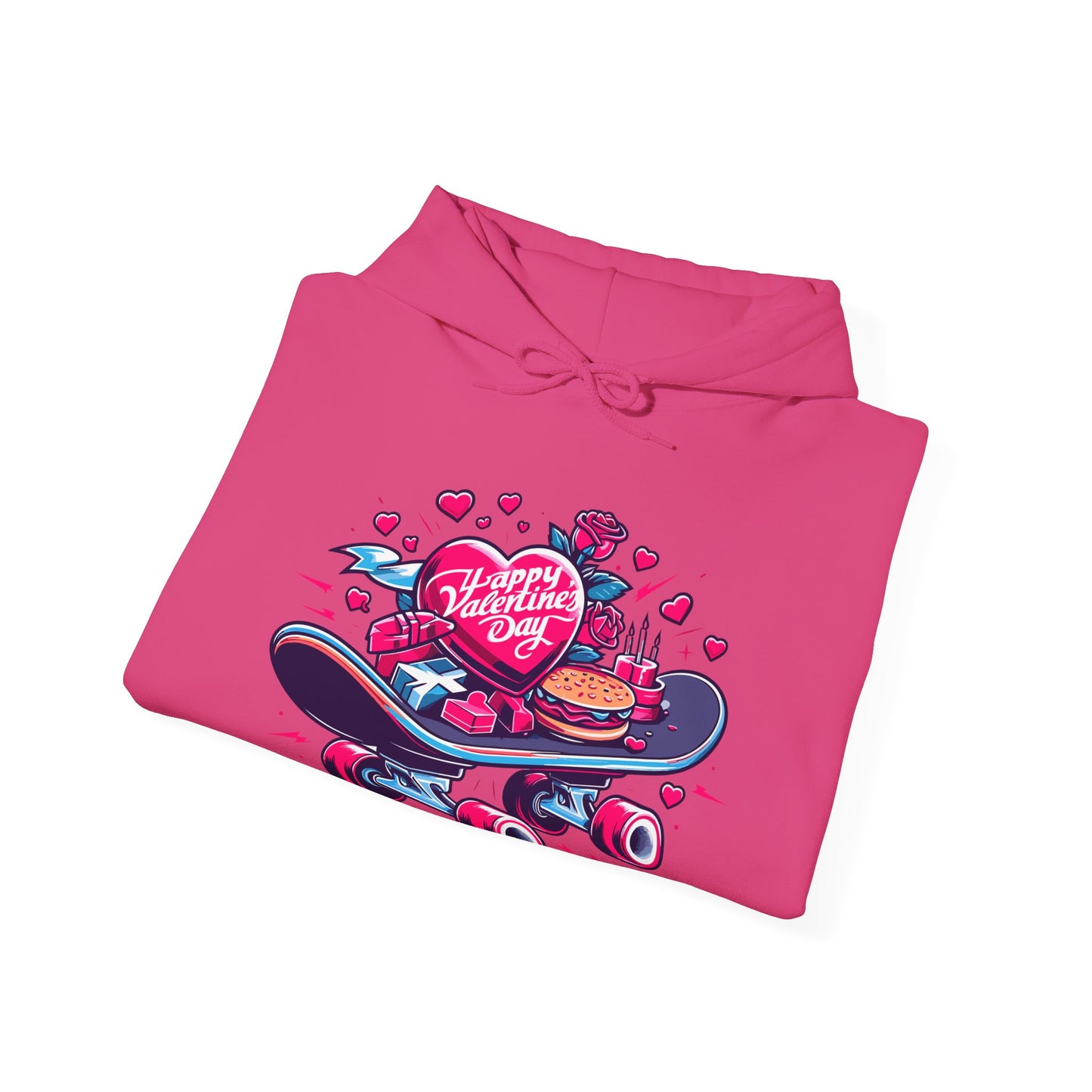 Skateboard Valentine's Hoodie | Edgy "Ride & Love" Graphic Sweatshirt | Funny Skater Gift