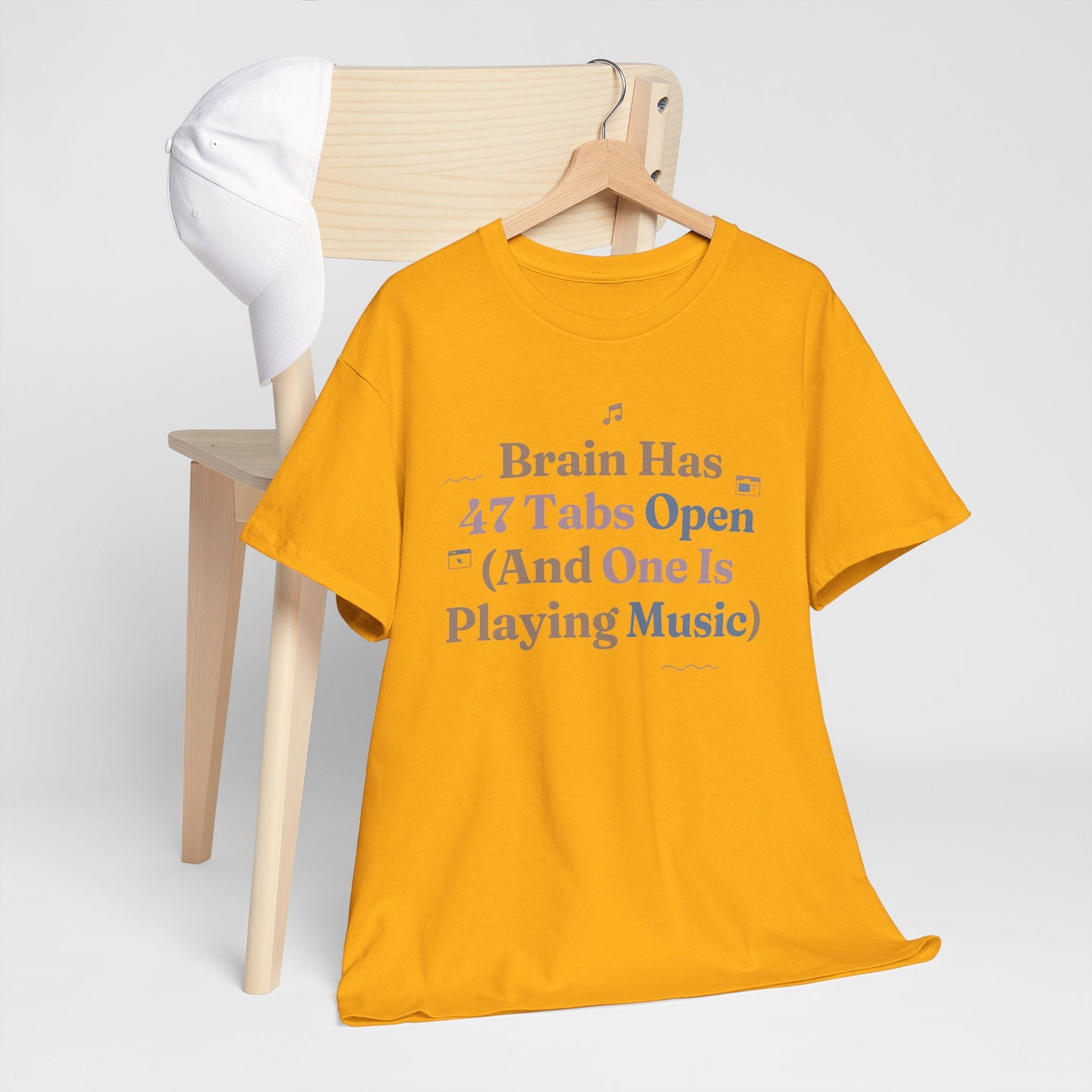ADHD Lofi Aesthetic: 'Brain Has 47 Tabs Open (And One Is Playing Music)' Graphic Tee