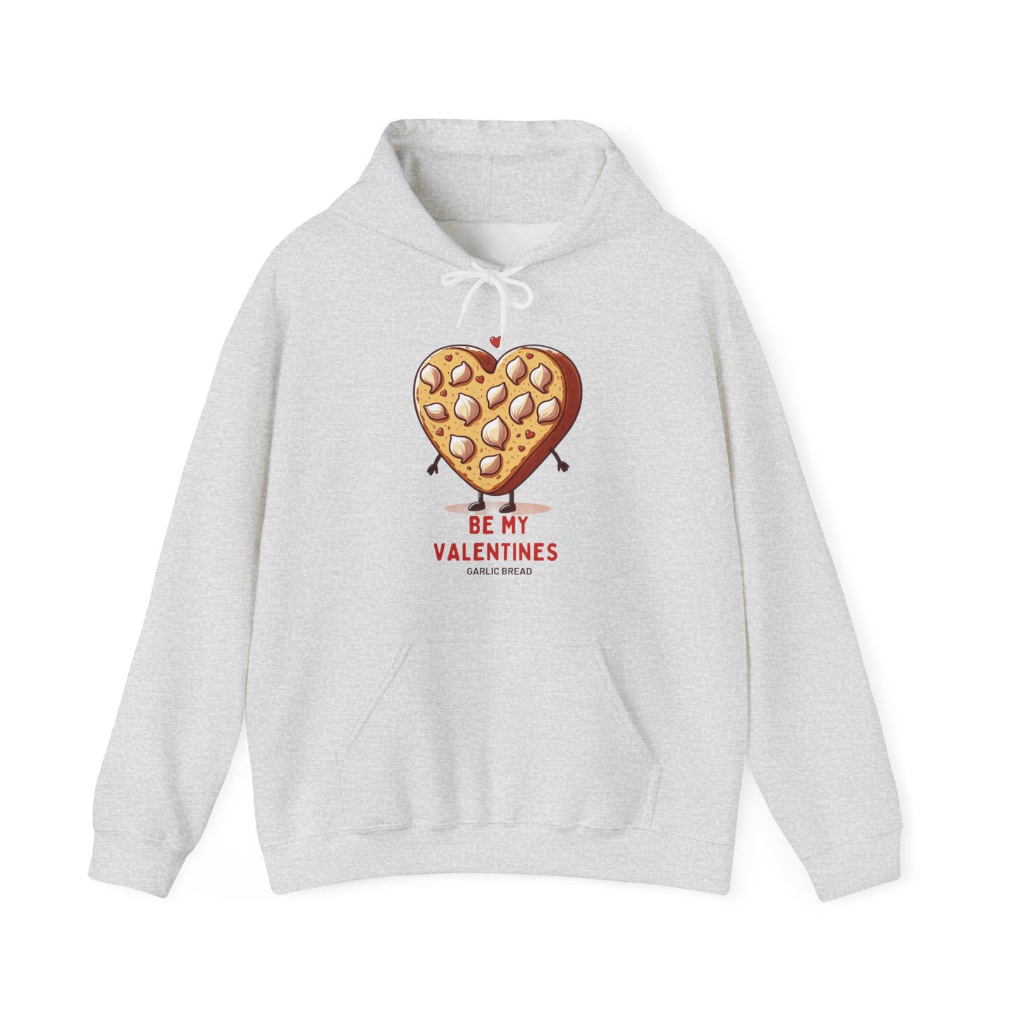 Garlic Bread Heart Hoodie Be My Valentines Unisex Sweatshirt - Funny Foodie Gift