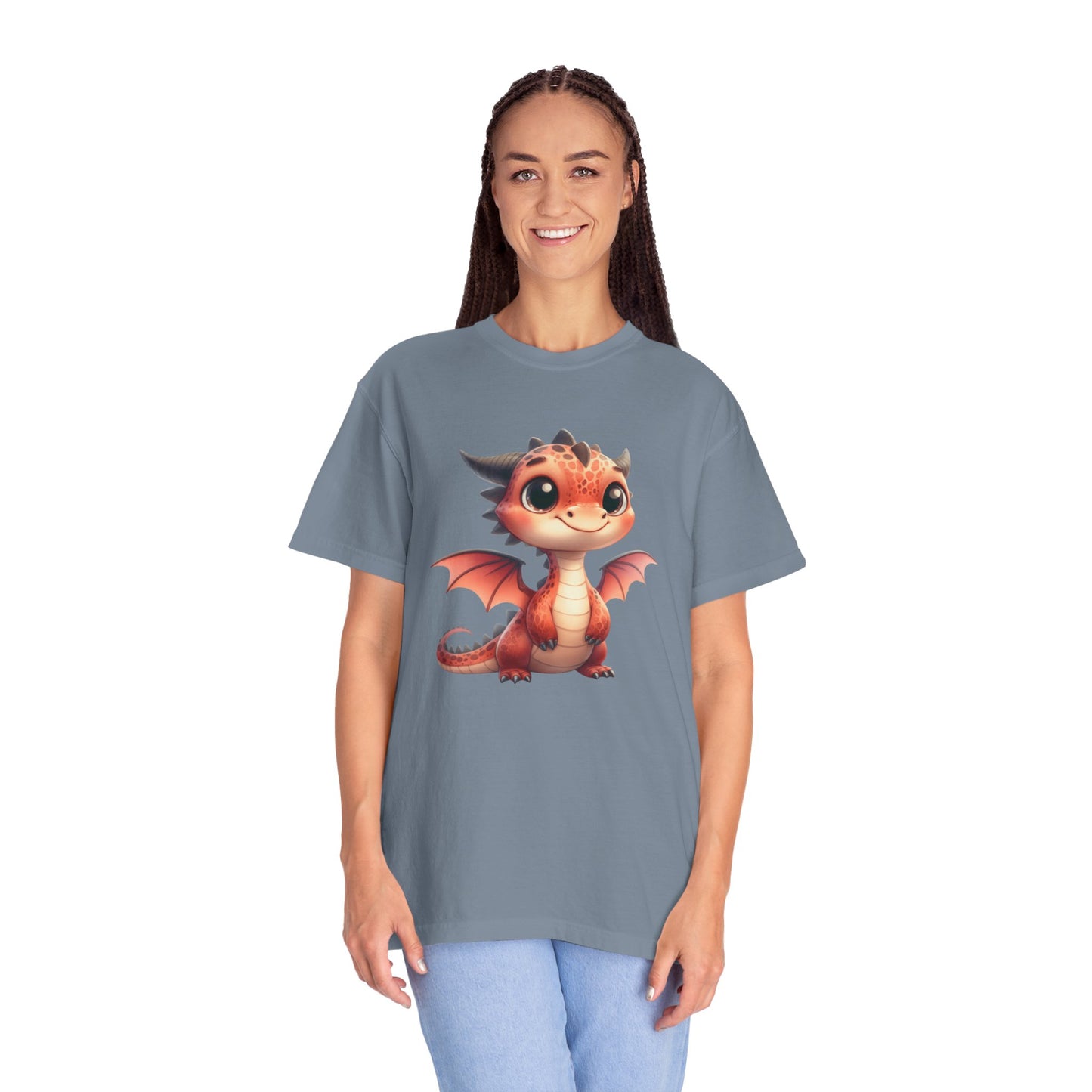 Playful Whimsy Dragon - Unique Cartoon-Style Dragon T-Shirt Design for Fun and Fantasy Lovers