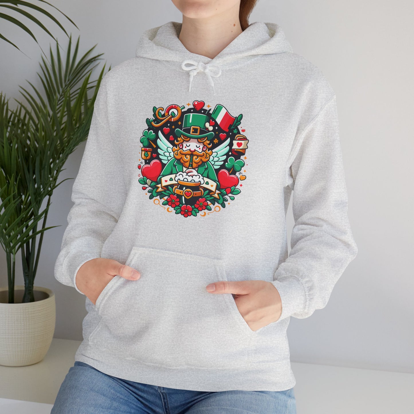 St Patricks Day Hoodie, Leprechaun Graphic Sweatshirt, Irish Celebration Pullover, Lucky Charm Unisex Apparel