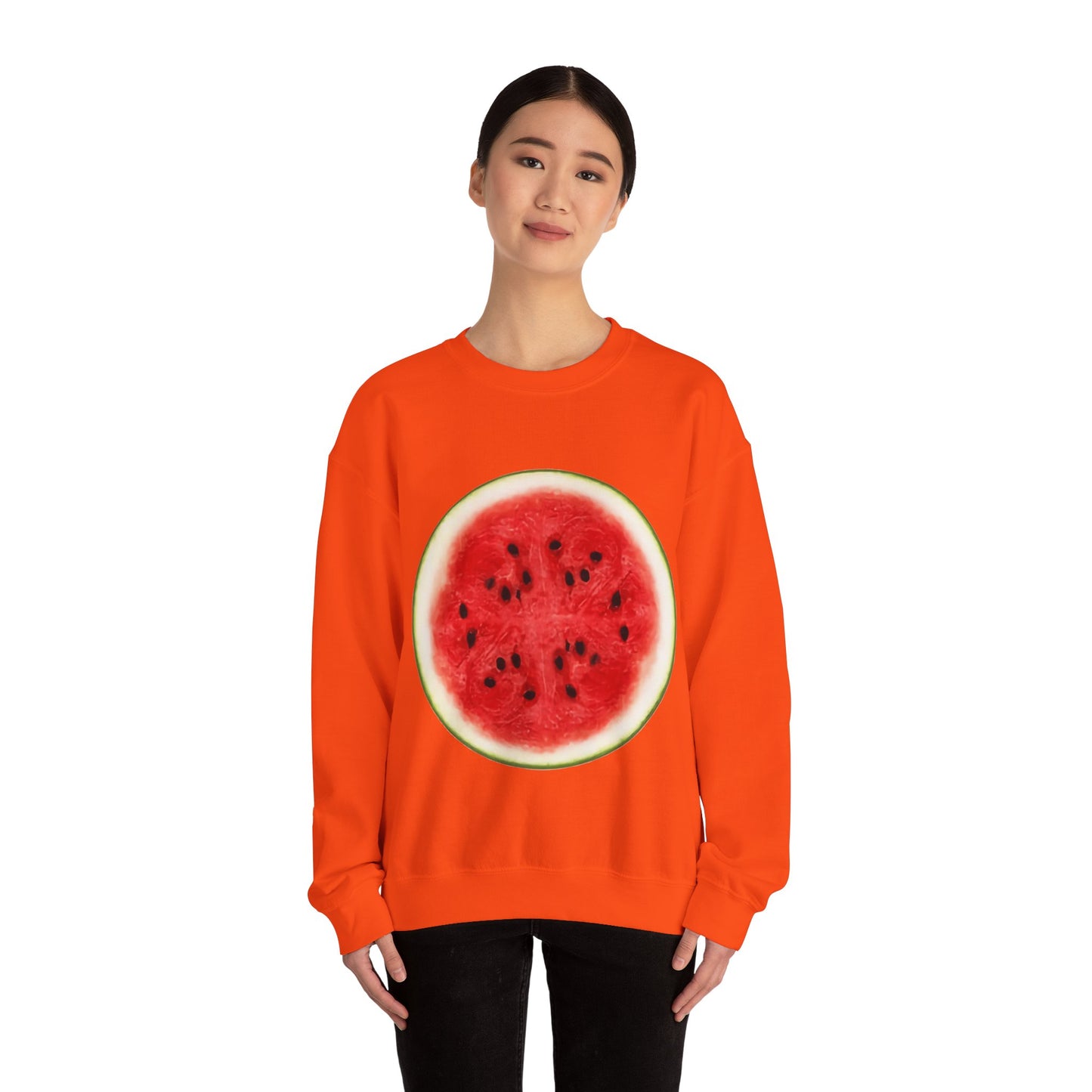 Watermelon Lazy Halloween Costume Sweatshirt | Funny Fruit Crewneck | Unisex Foodie Pullover