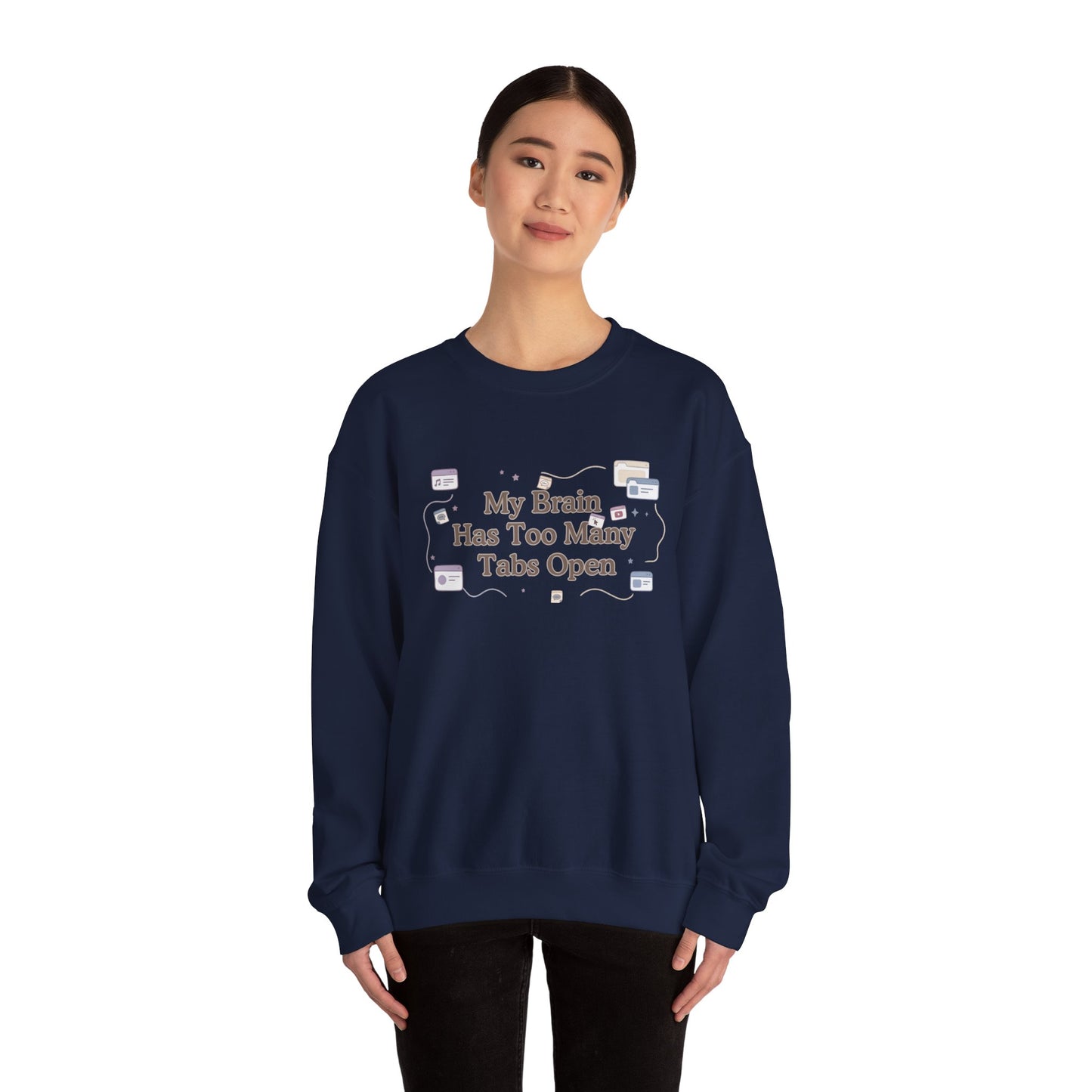 ADHD Minimalist Brain | Oversized Aesthetic Crewneck Sweatshirt