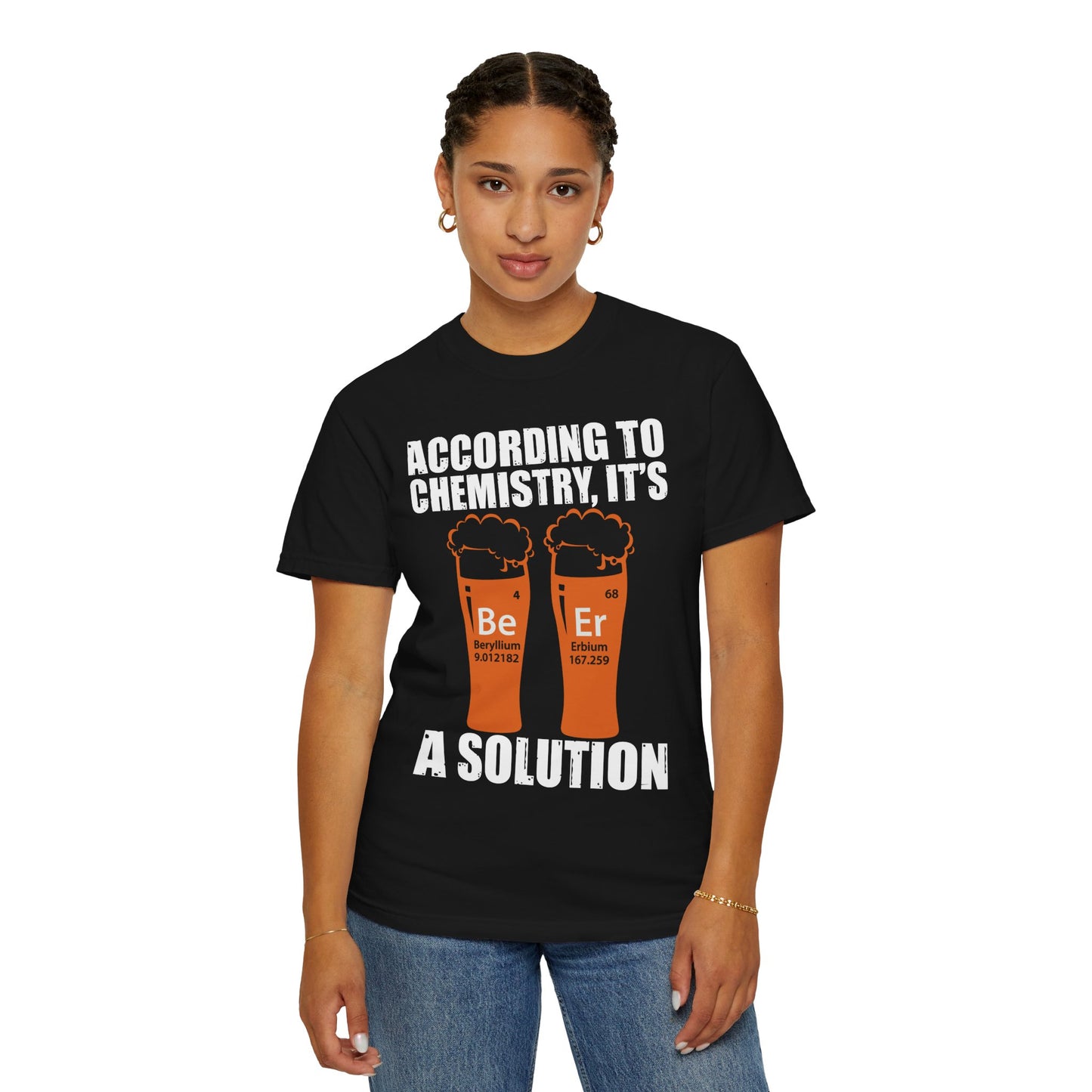 Viral Science BeEr Chemistry T-Shirt - Periodic Table Elements Graphic Comfort Colors Ring Spun Cotton Tee - Gift for Science Nerds