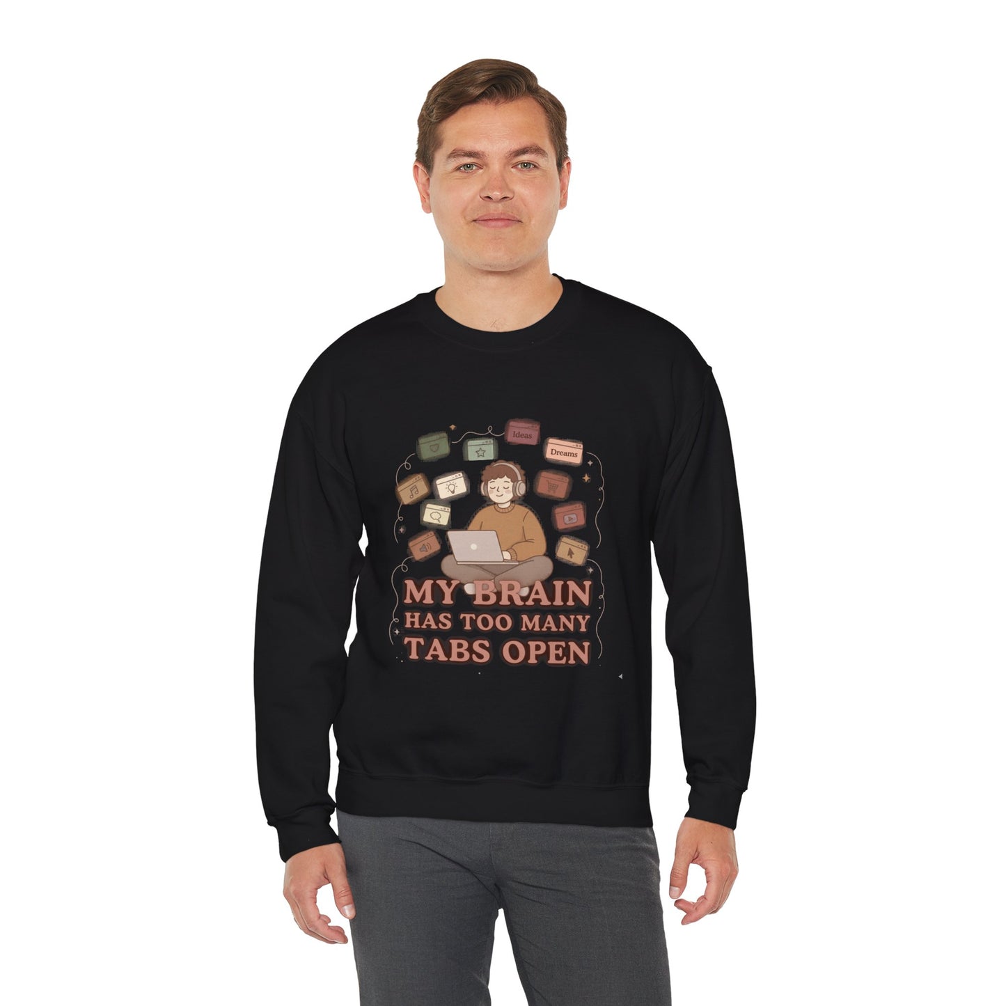 The "Balanced Chaos" Earth Tone ADHD Crewneck