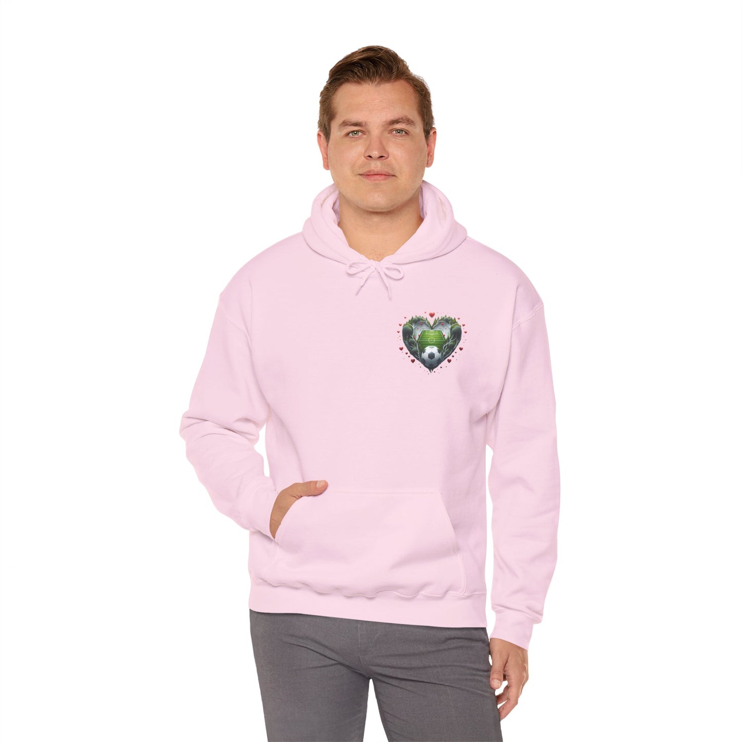 Aesthetic Soccer Field Heart Hoodie | Cute Football Lover Sports Sweatshirt