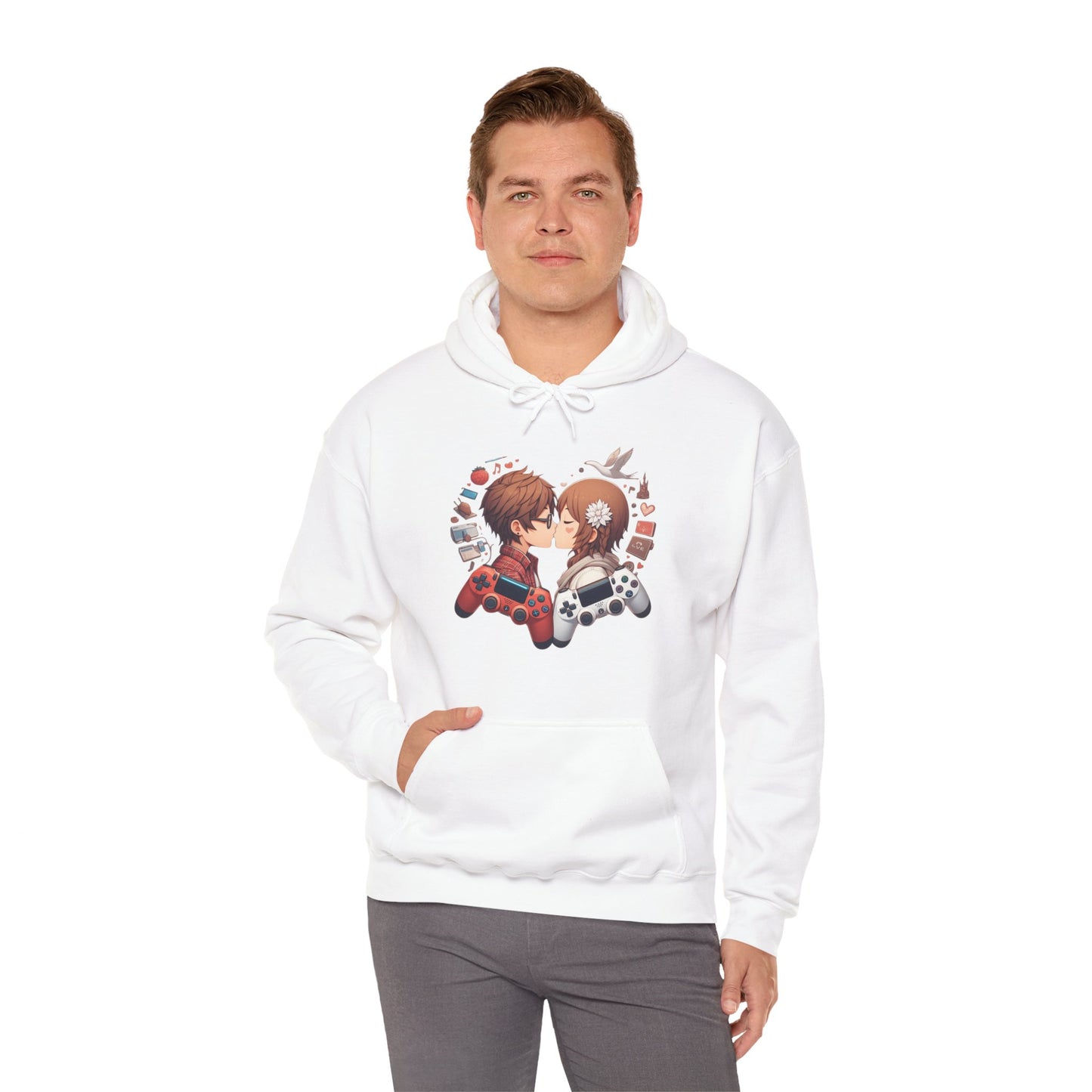 Retro Cyberpunk Gaming Couple Hoodie | Kawaii Valentine's Day Gamer Gift