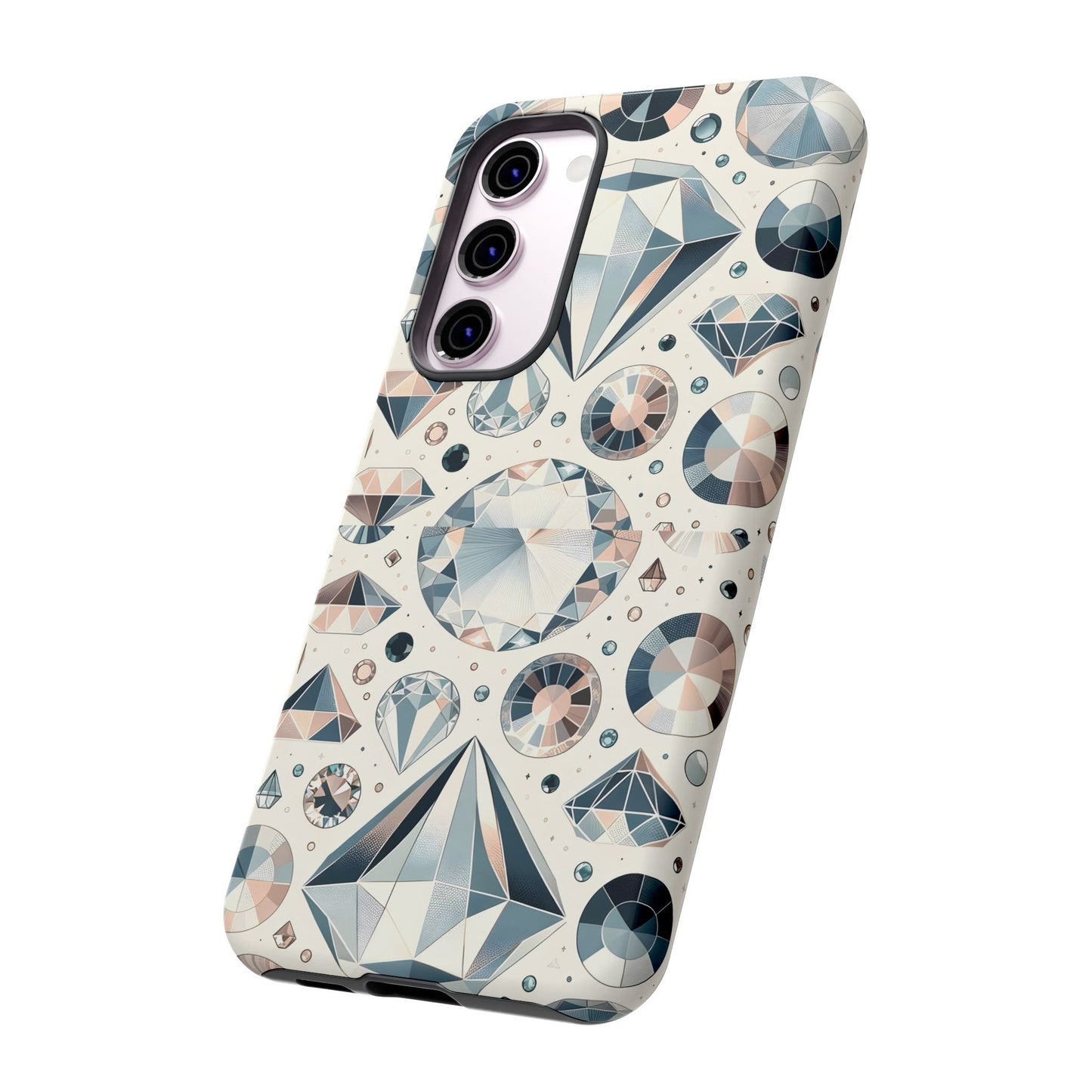 Diamond Pattern iPhone Case | Dual Layer Tough Cover | Luxury Gemstone Print | Glossy or Matte Finish | Shockproof Polycarbonate & TPU Shell