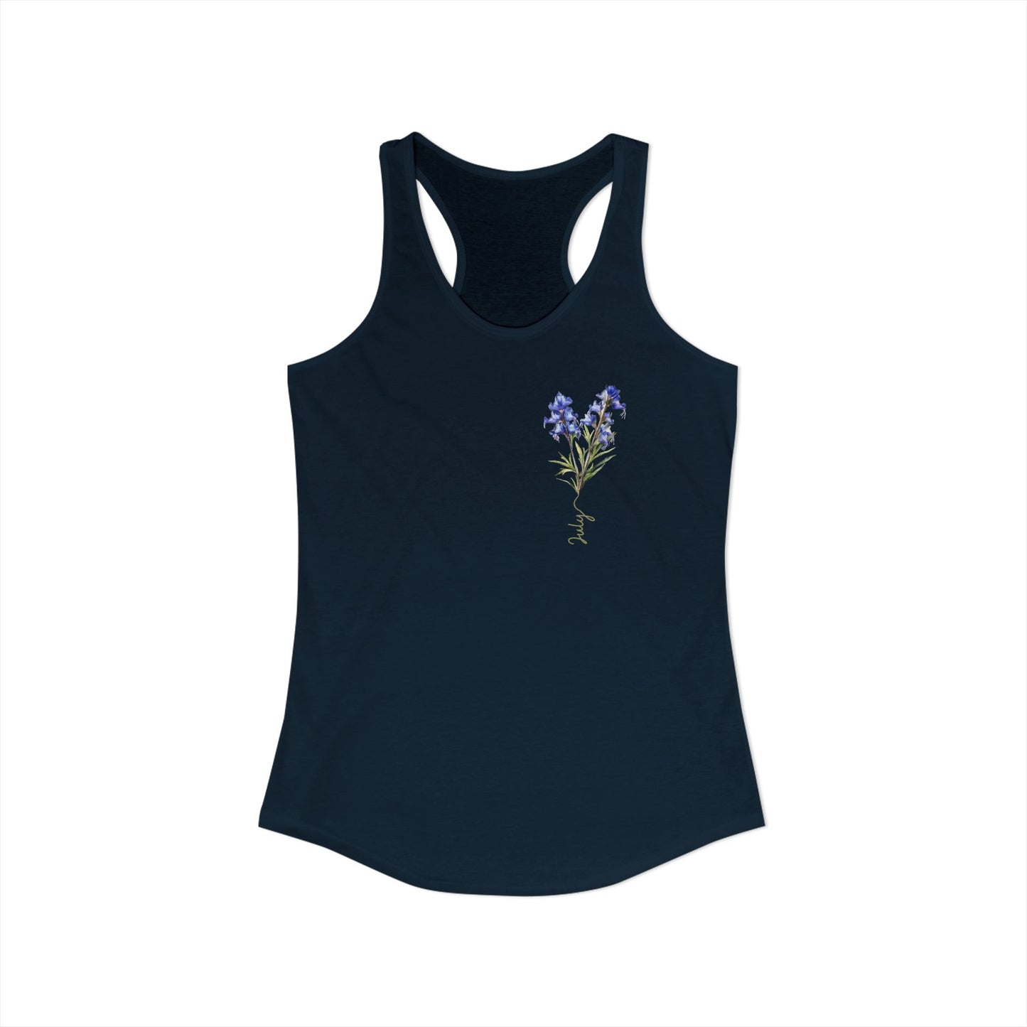 July Birth Flower Larkspur - Women’s Watercolor Tank Top