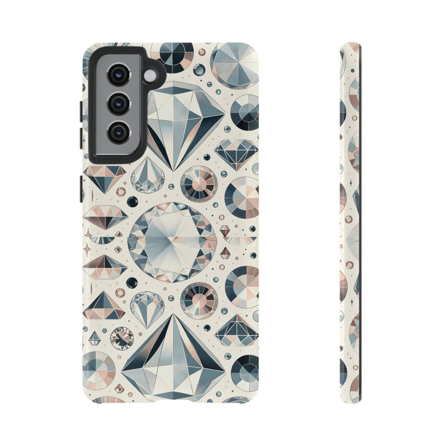 Diamond Pattern iPhone Case | Dual Layer Tough Cover | Luxury Gemstone Print | Glossy or Matte Finish | Shockproof Polycarbonate & TPU Shell