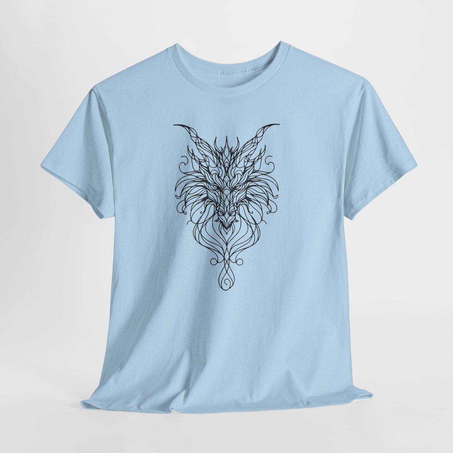 Dragon Line Art Shirt | Mythical Creature Sketch Tee | Minimalist Tattoo Style Top | Intricate Fantasy Art Gift | Unisex White T-Shirt