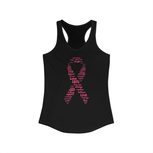 Empowerment Pink Ribbon Tank Top | Cancer Awareness Racerback | "Hope & Strength" Survivor Shirt