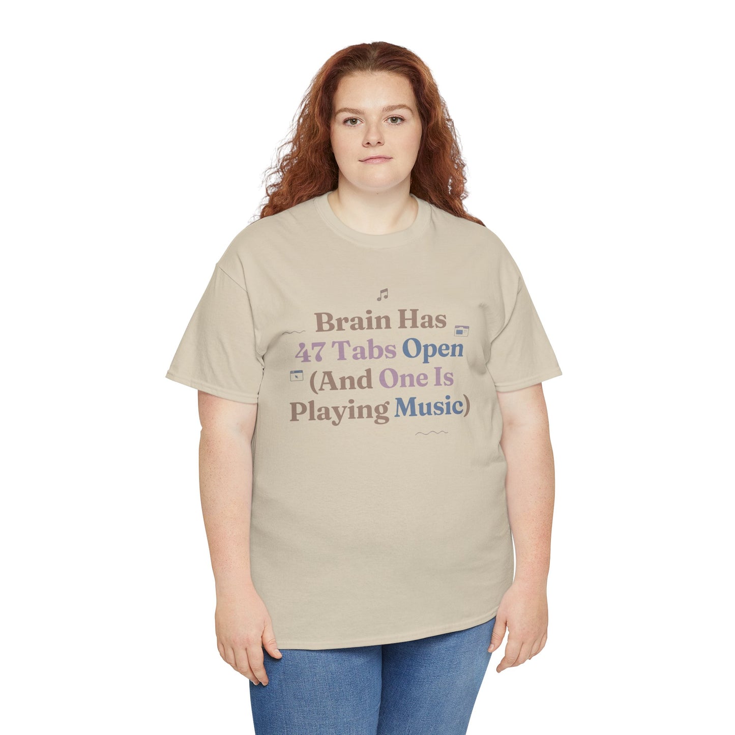 ADHD Lofi Aesthetic: 'Brain Has 47 Tabs Open (And One Is Playing Music)' Graphic Tee