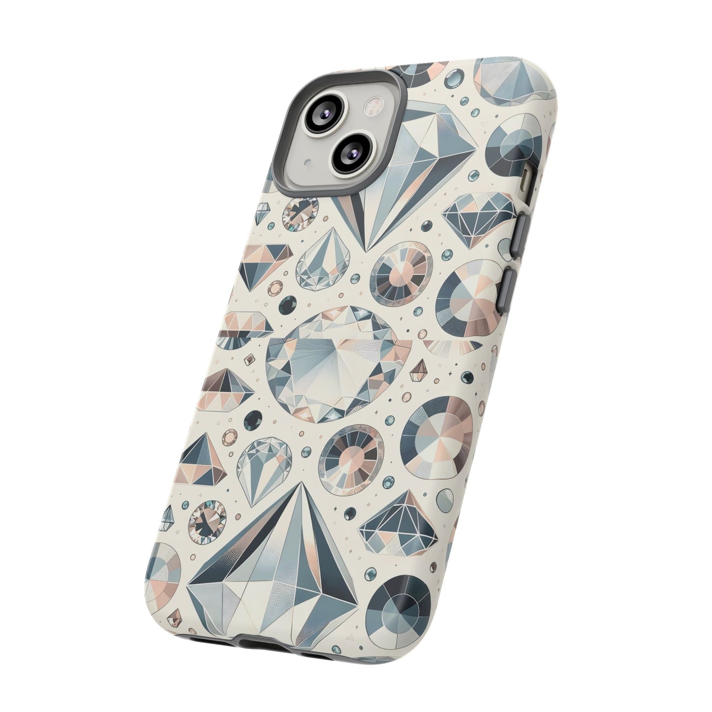 Diamond Pattern iPhone Case | Dual Layer Tough Cover | Luxury Gemstone Print | Glossy or Matte Finish | Shockproof Polycarbonate & TPU Shell