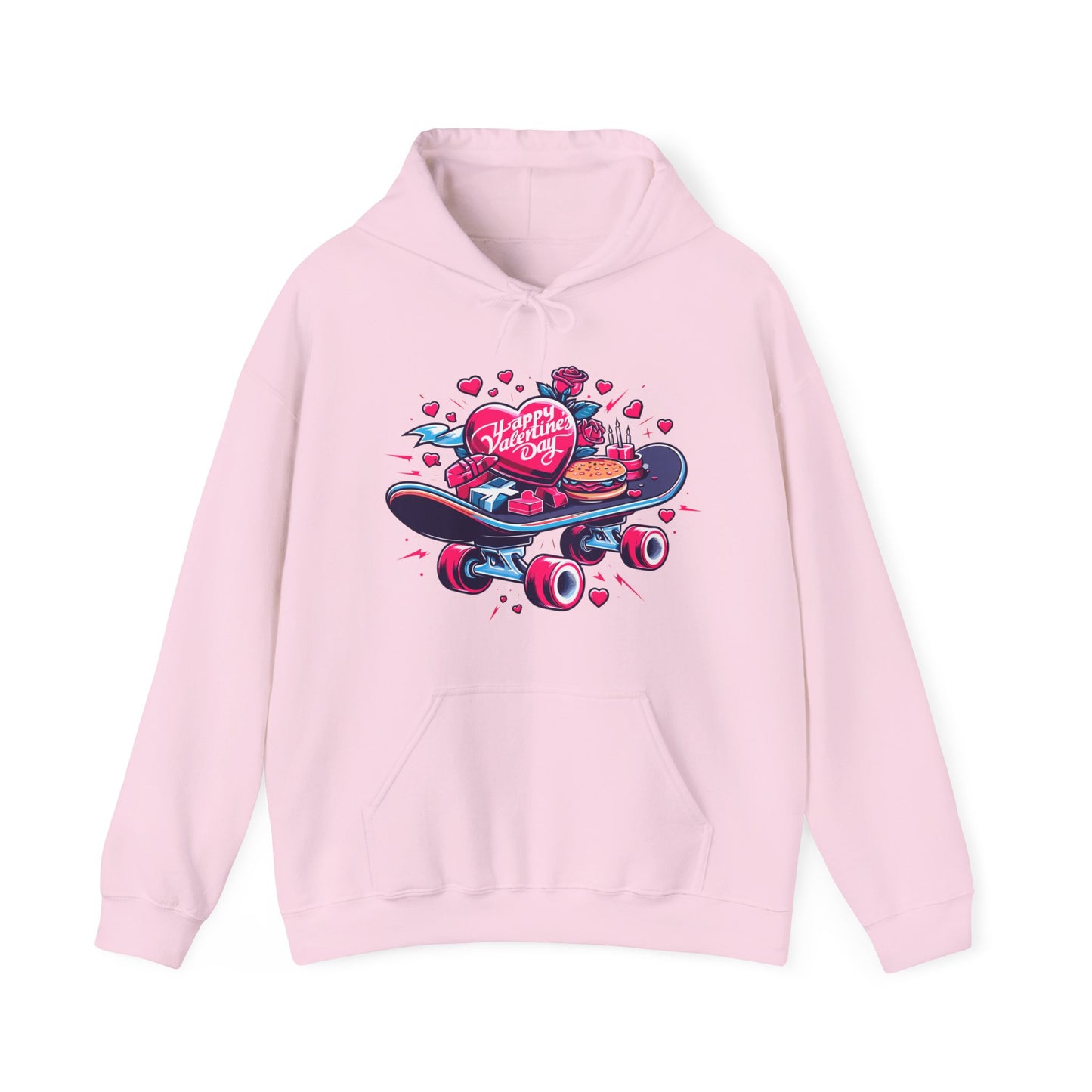 Skateboard Valentine's Hoodie | Edgy "Ride & Love" Graphic Sweatshirt | Funny Skater Gift
