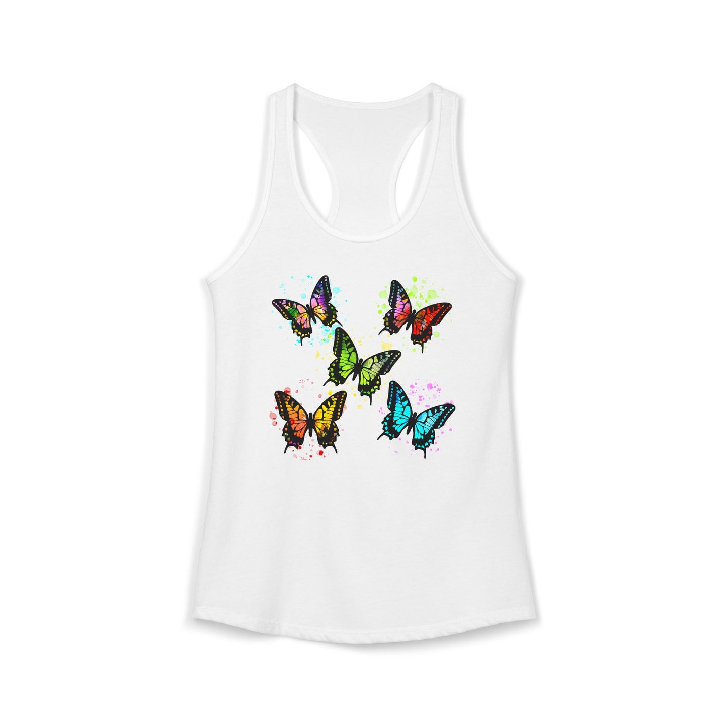 Vibrant Watercolor Butterfly Tank Top – Artistic Summer Wear