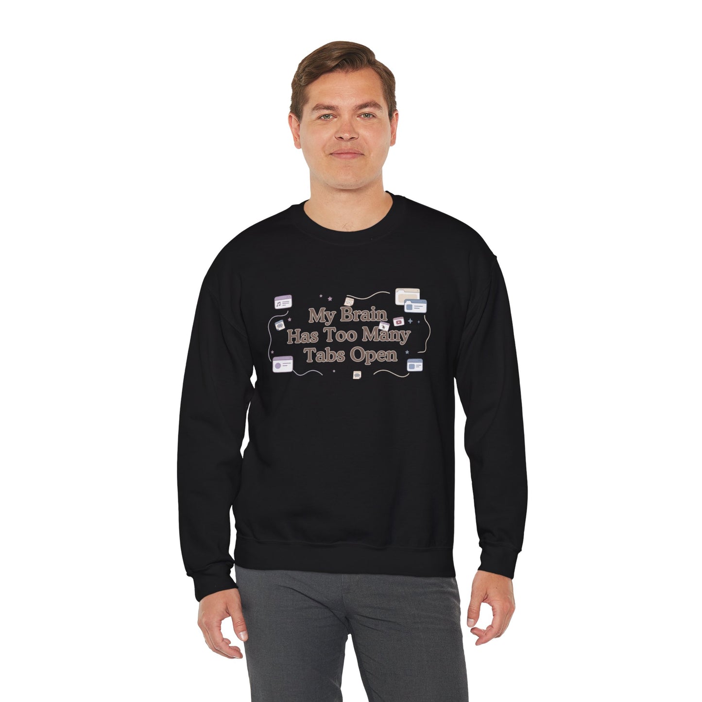 ADHD Minimalist Brain | Oversized Aesthetic Crewneck Sweatshirt