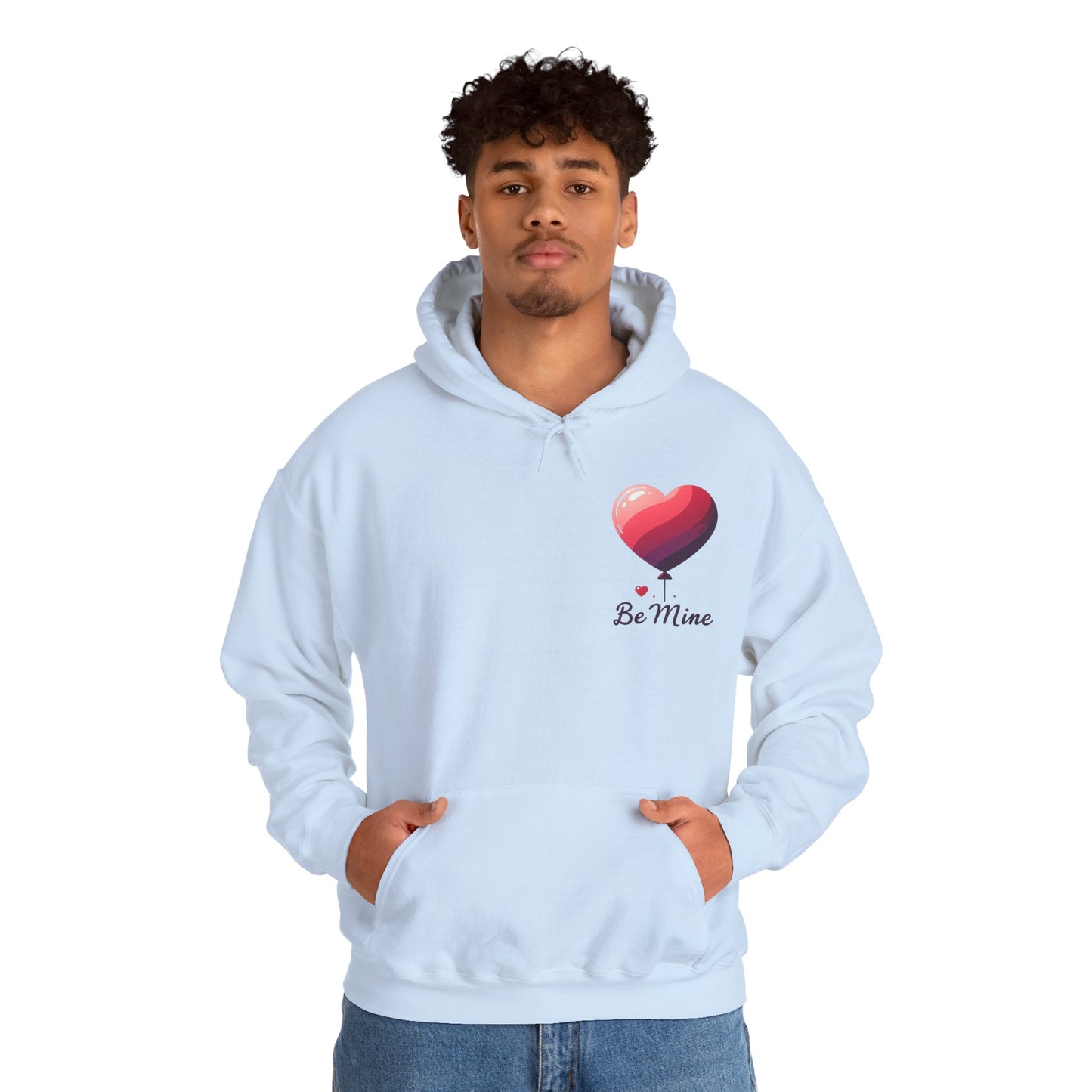 Minimalist Be Mine Valentine Heart Balloon Hoodie | Aesthetic Romantic Couple Sweatshirt