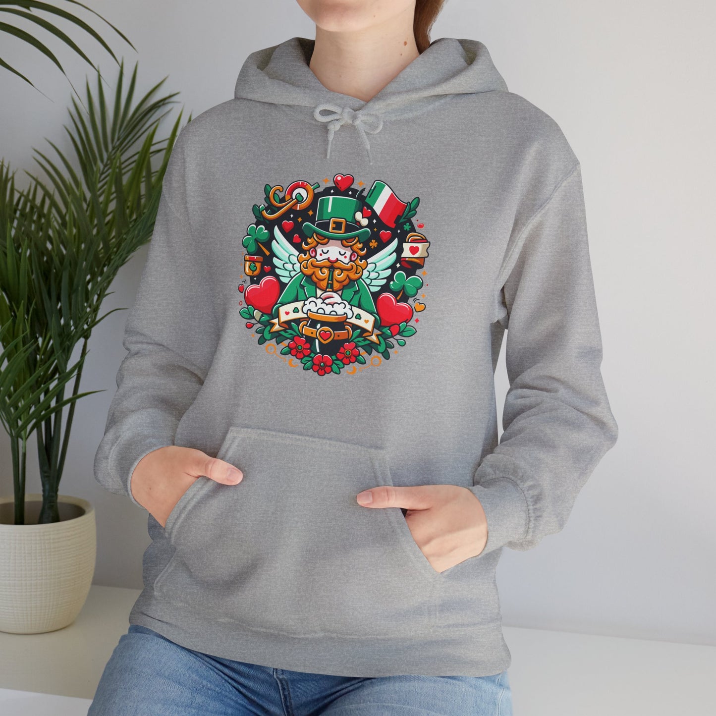 St Patricks Day Hoodie, Leprechaun Graphic Sweatshirt, Irish Celebration Pullover, Lucky Charm Unisex Apparel