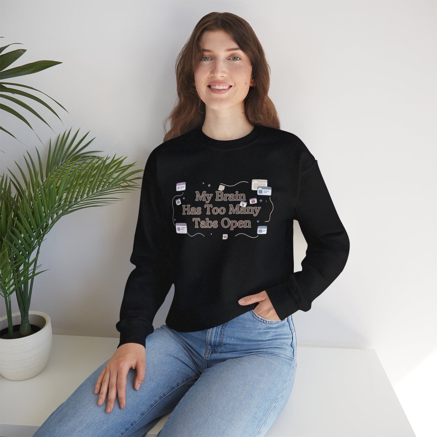 ADHD Minimalist Brain | Oversized Aesthetic Crewneck Sweatshirt