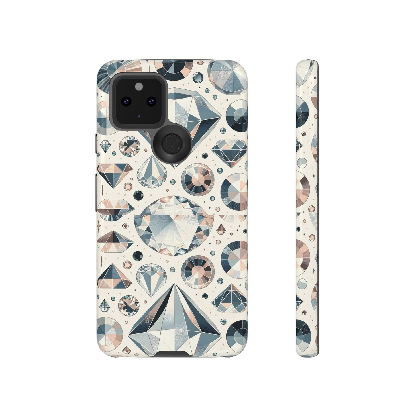 Diamond Pattern iPhone Case | Dual Layer Tough Cover | Luxury Gemstone Print | Glossy or Matte Finish | Shockproof Polycarbonate & TPU Shell