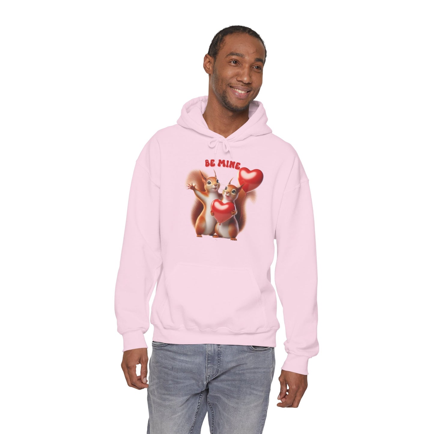 Nutty for You: "Be Mine" Squirrel Couple Love Heart Hoodie